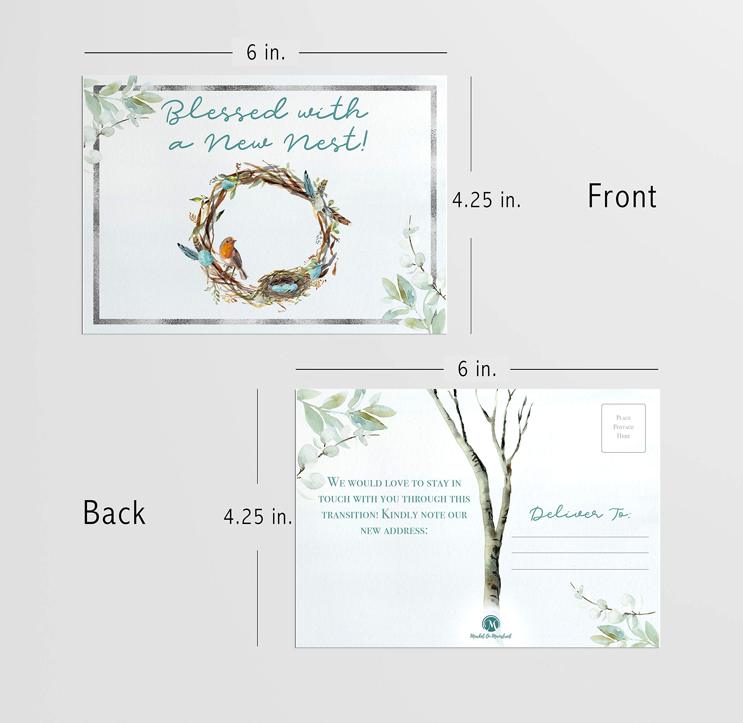 50 Fill-in-the-Blank Moving Announcement Postcards - Change of Address Cards for New Home, Housewarming Gifts & We've Moved Notifications - Perfect for New Nest Celebrations & Mailing to Friends/Family