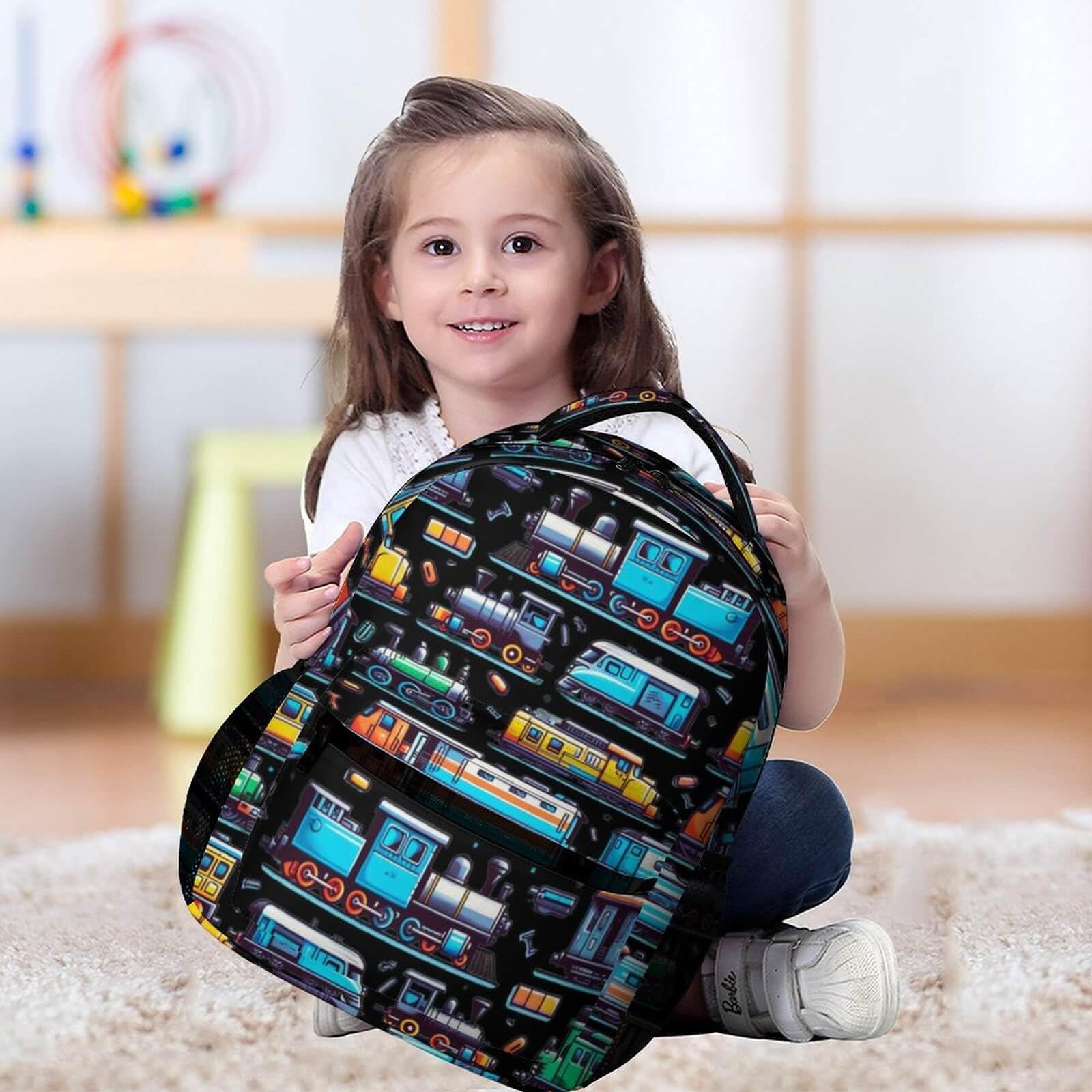 16 Inch Train Themed School Backpack for Kids - Lightweight Large Capacity Bookbag for Boys & Girls | Perfect for Elementary Students, Daily Use & Travel