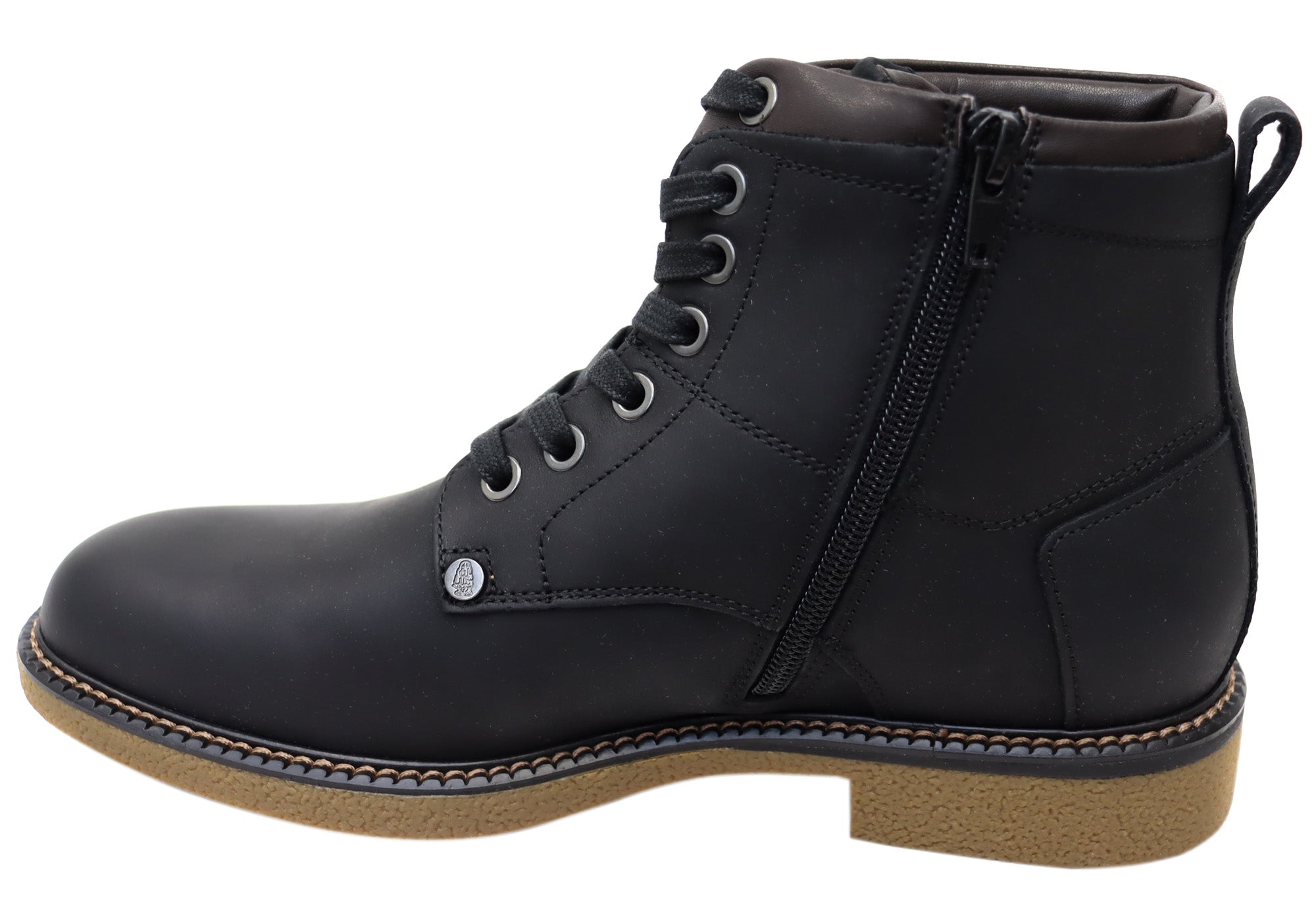 Hush Puppies Men's Montreal Wide Width Leather Lace-Up Boots - Comfortable Casual & Work Boots for Walking, Hiking & Outdoor Activities