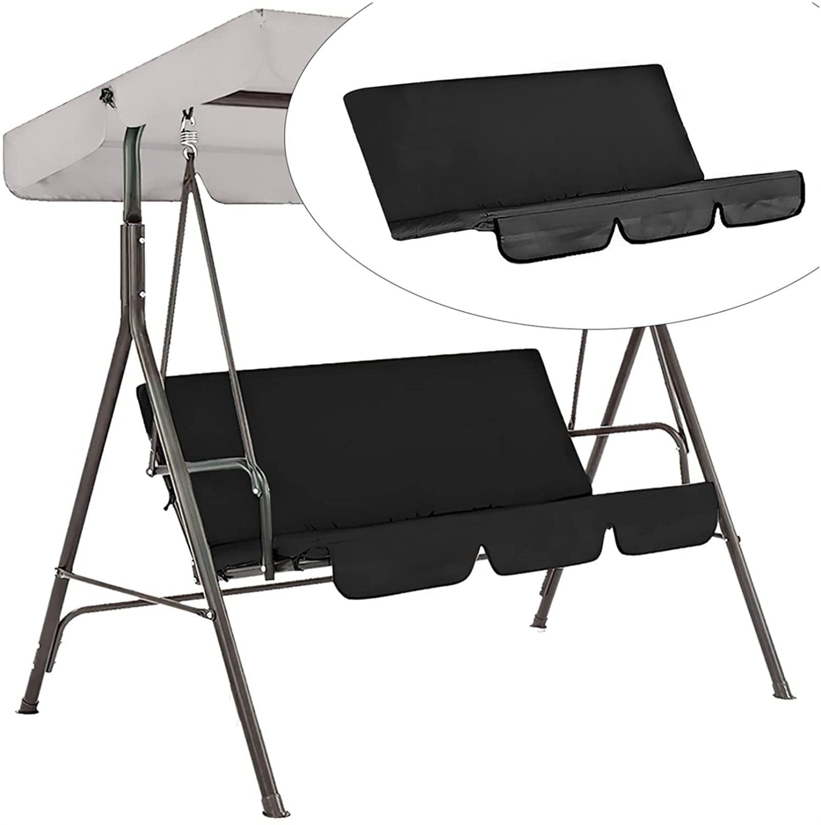 BTURYT 3-Person Patio Swing Chair Cover - Waterproof UV Protection Outdoor Furniture Cover for Garden Swing Seats - Perfect for Backyard, Deck, and Porch Swing Protection