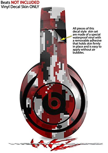 Beats Studio 2 & 3 Headphone Skin Wrap - Digital Camo Red Vinyl Decal Sticker for Wired & Wireless Headphones (Headphones Not Included) | Perfect for Customization, Protection & Style Enhancement