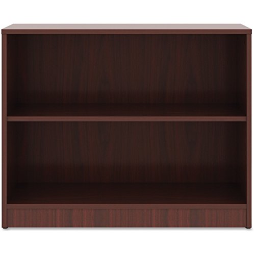2 Shelf Laminate Bookcase in Mahogany Finish - Sturdy & Stylish Storage for Books, Decor & Office Supplies - Perfect for Home, Office or Dorm Room Organization