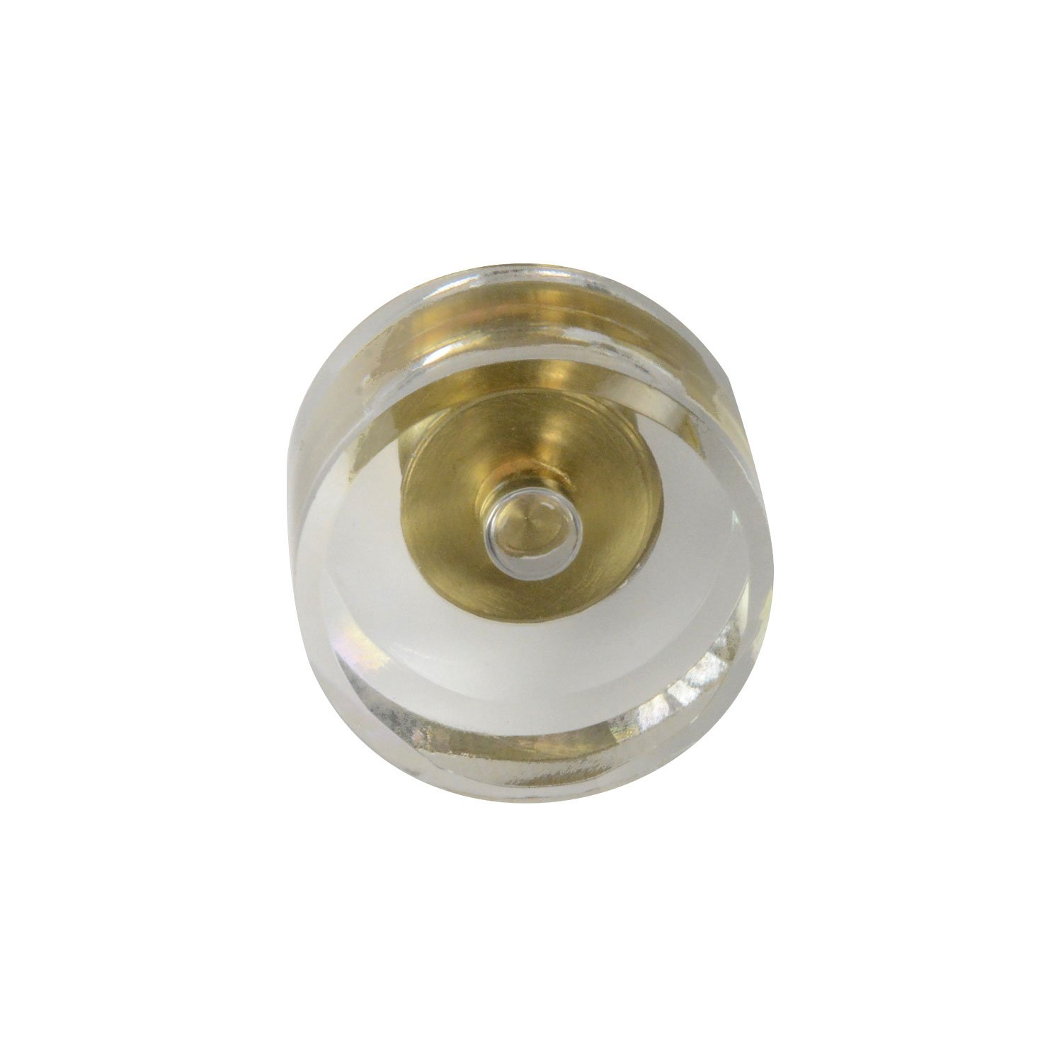 CKP #G-100 Elegant Glass Cabinet Knobs - 1-1/8 inch (29mm) Clear Glass with Satin Brass Base - 10 Pack - Perfect for Kitchen Cabinets, Dressers & Bathroom Vanities