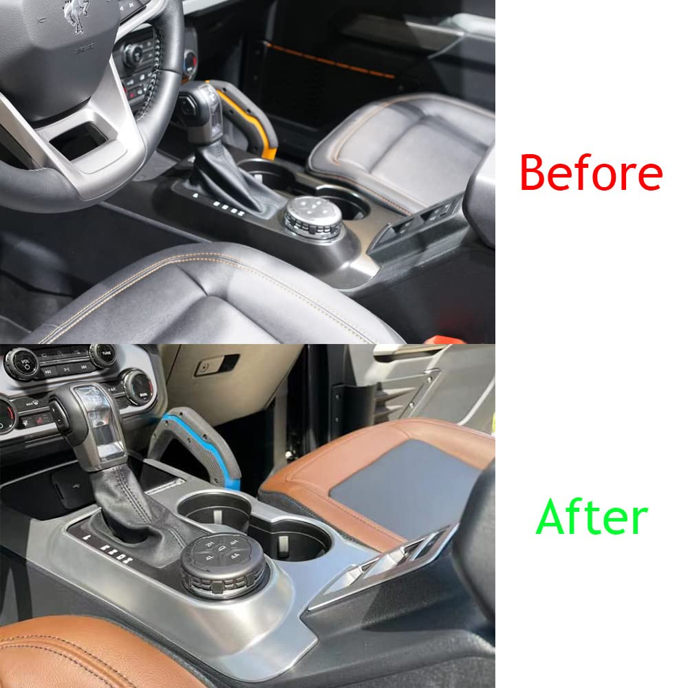 Muslogy 8-Piece Car Interior Hardware Handle Set - Silver Carbon Fiber Gear Shift Panel Cover, Door Handle Bowl & Steering Wheel Accessories | Perfect for Car Modifications & Interior Upgrades