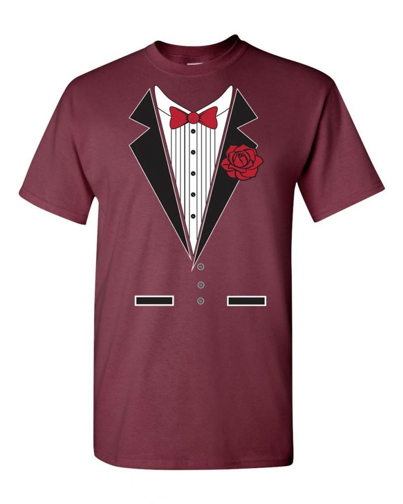 Stylish Tuxedo Rose Print Adult T-Shirt for Men - Perfect for Casual Wear, Date Nights & Special Occasions