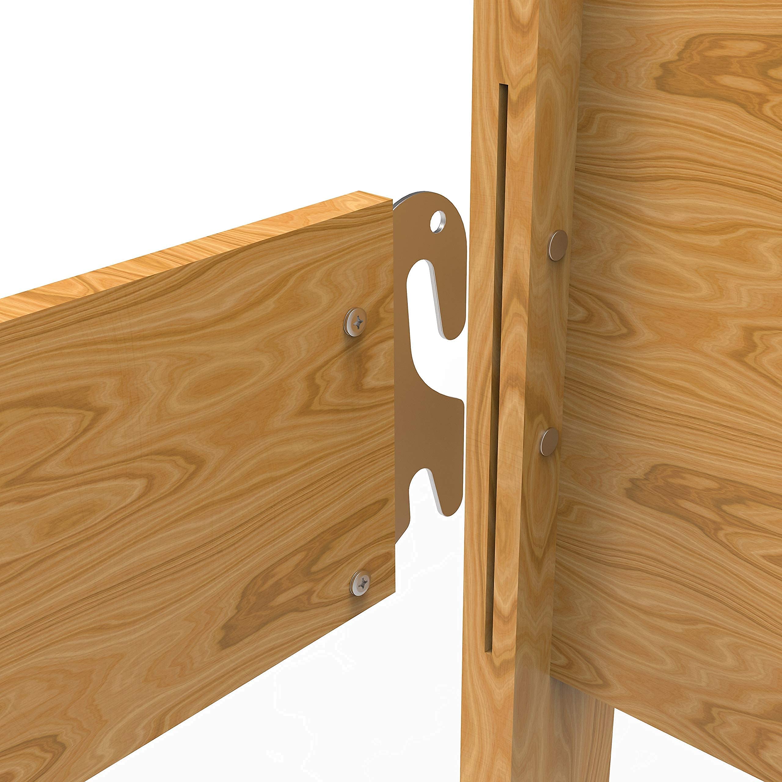 4 PCS Universal Wood Bed Rail Hook Plates - Heavy Duty Bed Frame Brackets for Headboard & Footboard with Pins - Replacement Parts for Wooden Beds & DIY Bed Construction - Perfect for Bedroom Furniture Repair & Custom Bed Building Projects