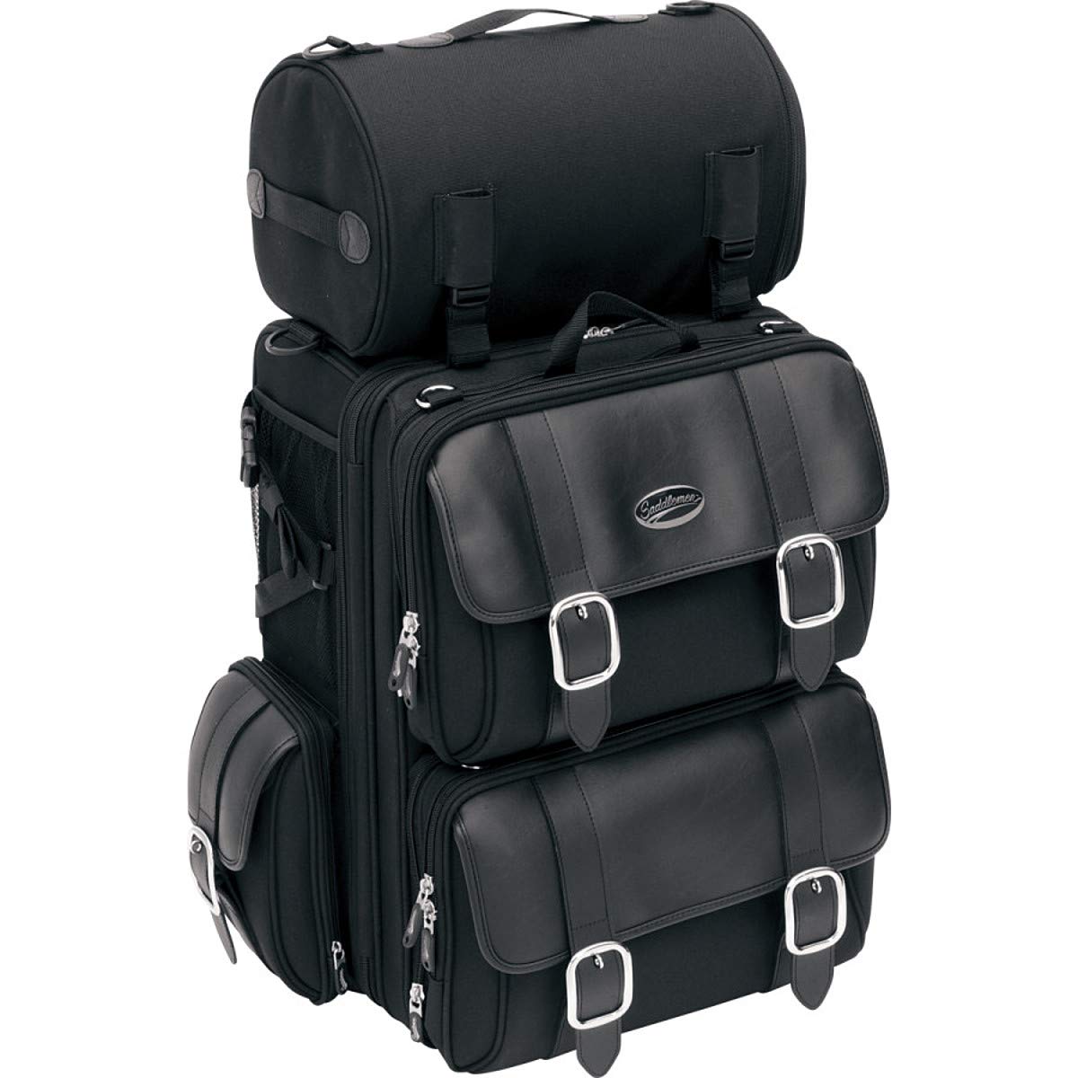 Saddlemen 3515-0086 Deluxe Studded Sissy Bar Bag for Motorcycles - Durable Storage for Cruiser & Touring Bikes - Perfect for Road Trips & Daily Commuting