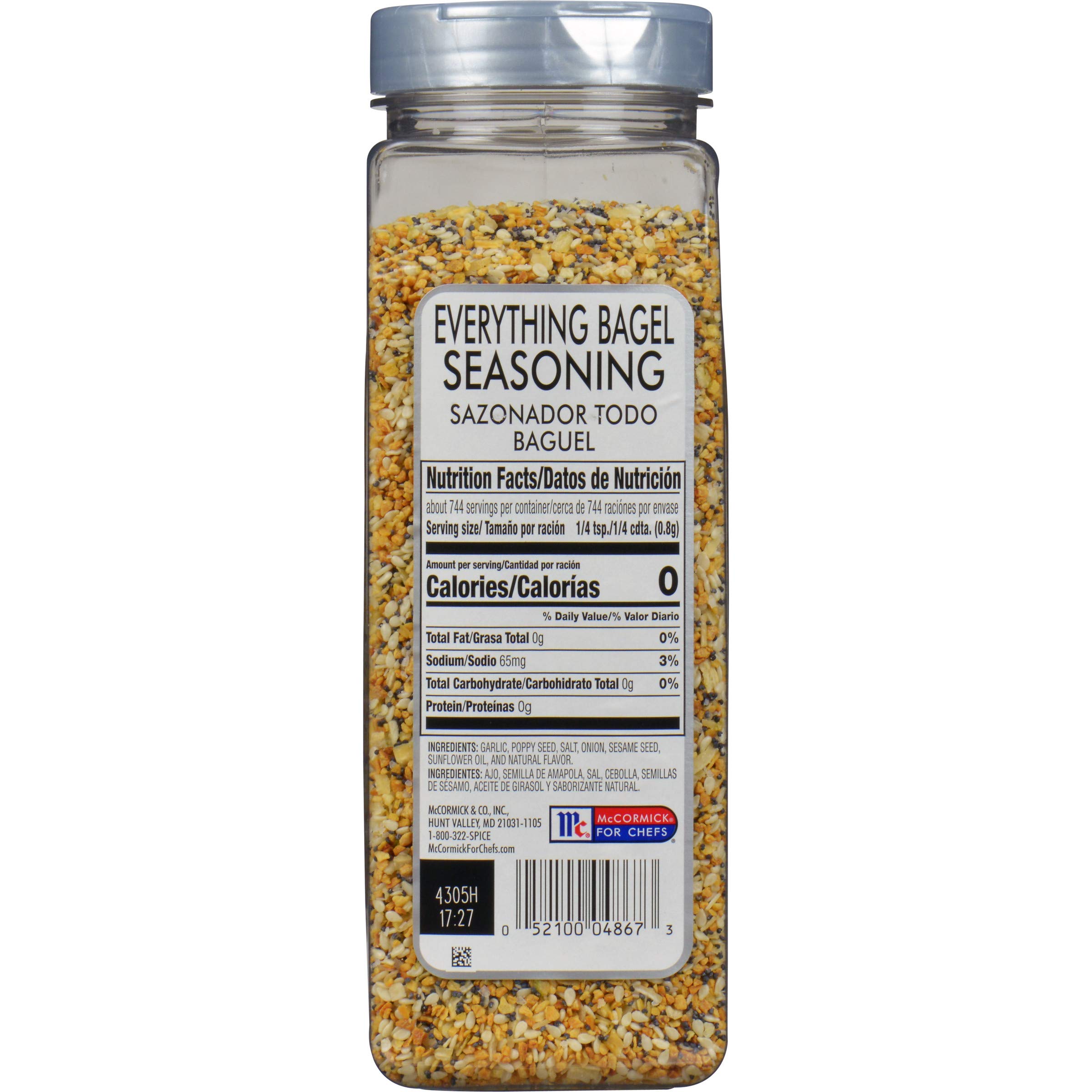 McCormick Culinary Everything Bagel Seasoning 21 oz (6 Pack) - Premium Poppy Seed, Sesame Seed, Garlic, Onion & Salt Blend - Perfect for Bagels, Avocado Toast, Popcorn & Salad Topping