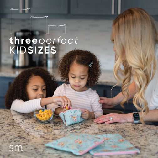 Ellie Snack Bags 3 Pack - 20 Reusable Food Storage Bags for Kids Lunch, Snacks & On-the-Go | Eco-Friendly, Leak-Proof, BPA-Free | Perfect for School, Picnics & Travel