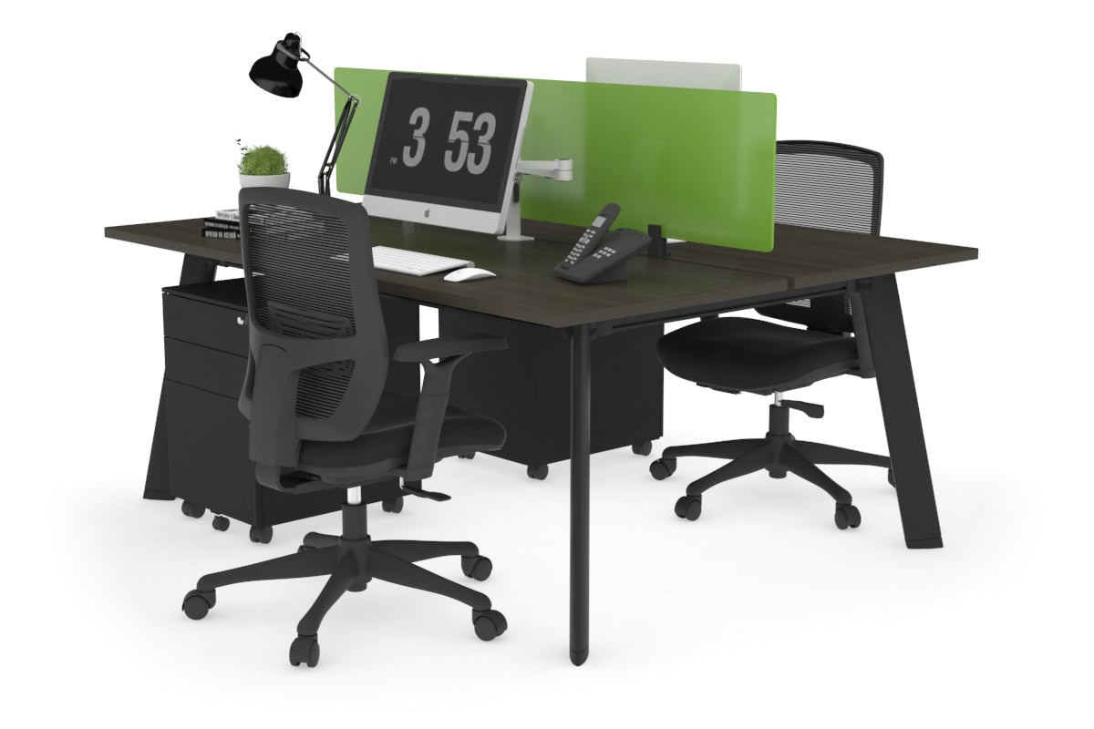 2-Person Workstation with Black Frame - 1200L x 700W Office Desk for Collaborative Workspaces | Perfect for Home Office, Coworking Spaces & Team Projects