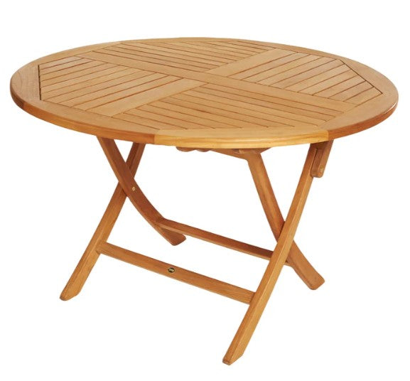ARB Teak Folding Classic Dining Table Round 48 Inch (120 cm) - Outdoor Patio, Garden, Balcony Furniture for Entertaining