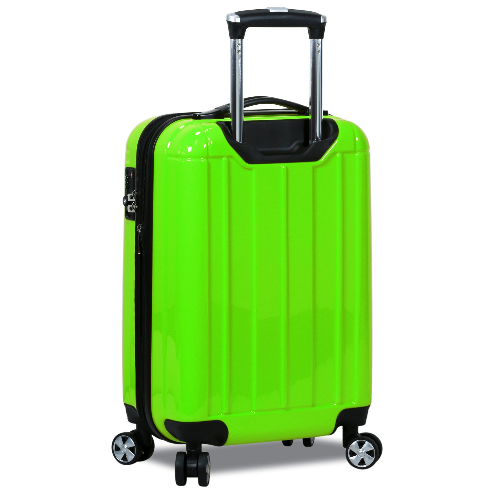 World Traveler Contour 3-Piece Hardside Spinner Luggage Set with TSA Lock - Lightweight Durable Suitcase for International Travel, Apple Green (20