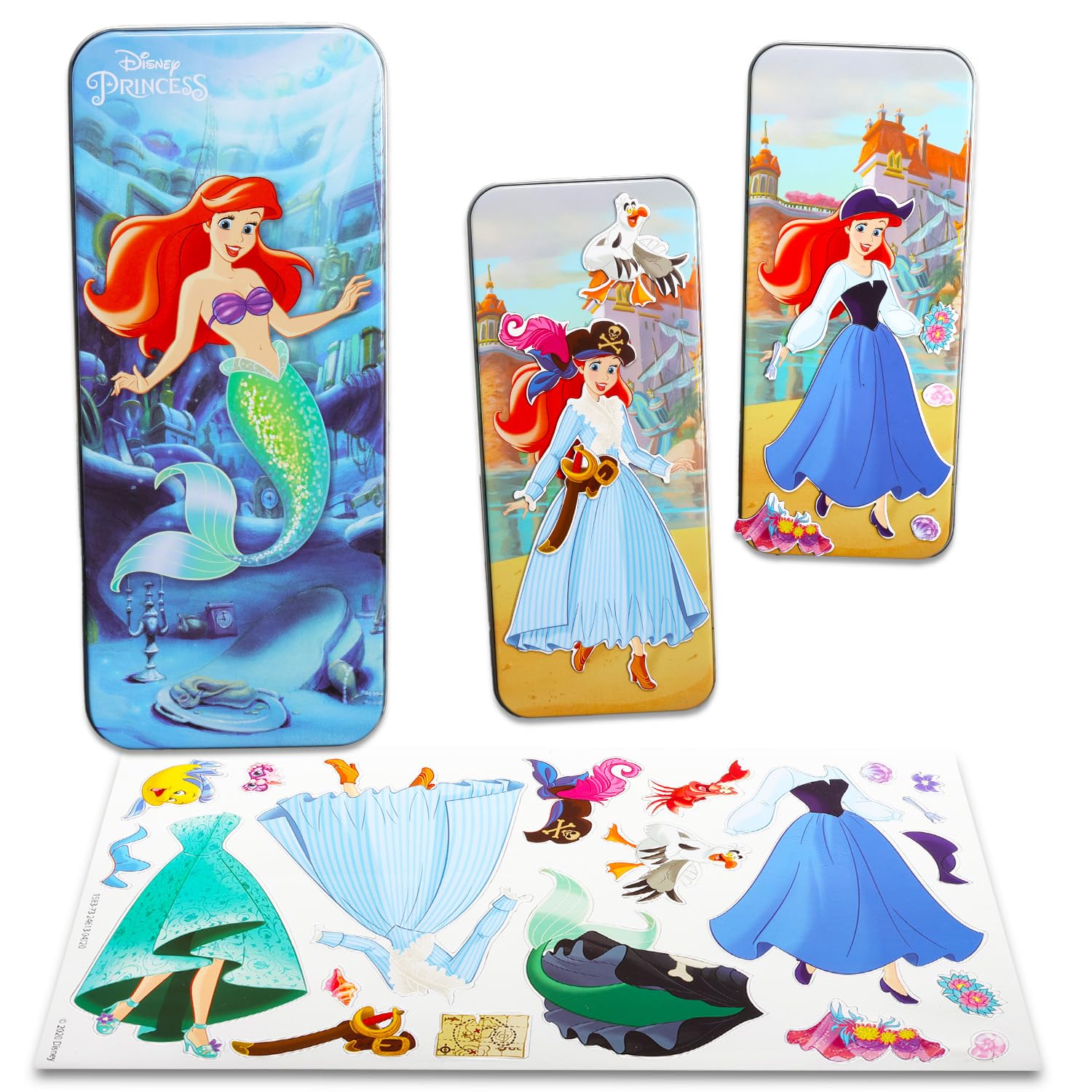 Disney The Little Mermaid 25-Piece Magnetic Dress Up Kit with Ariel Doll - Kids Pretend Play Toy for Birthday Gifts & Travel Activities | Magnetic Doll Set for Creative Play & Storytelling