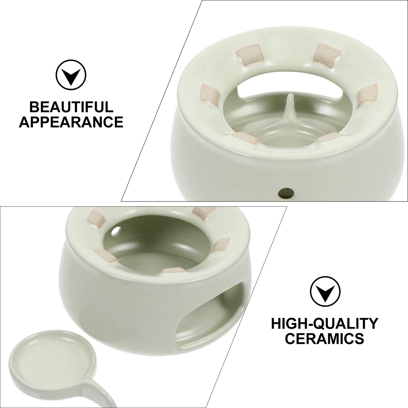 Hemoton Ceramic Tea Warmer Mug - Portable Fuel Oil Cup Warmer for Coffee, Hot Chocolate & Beverages - Perfect for Office, Home & Outdoor Use