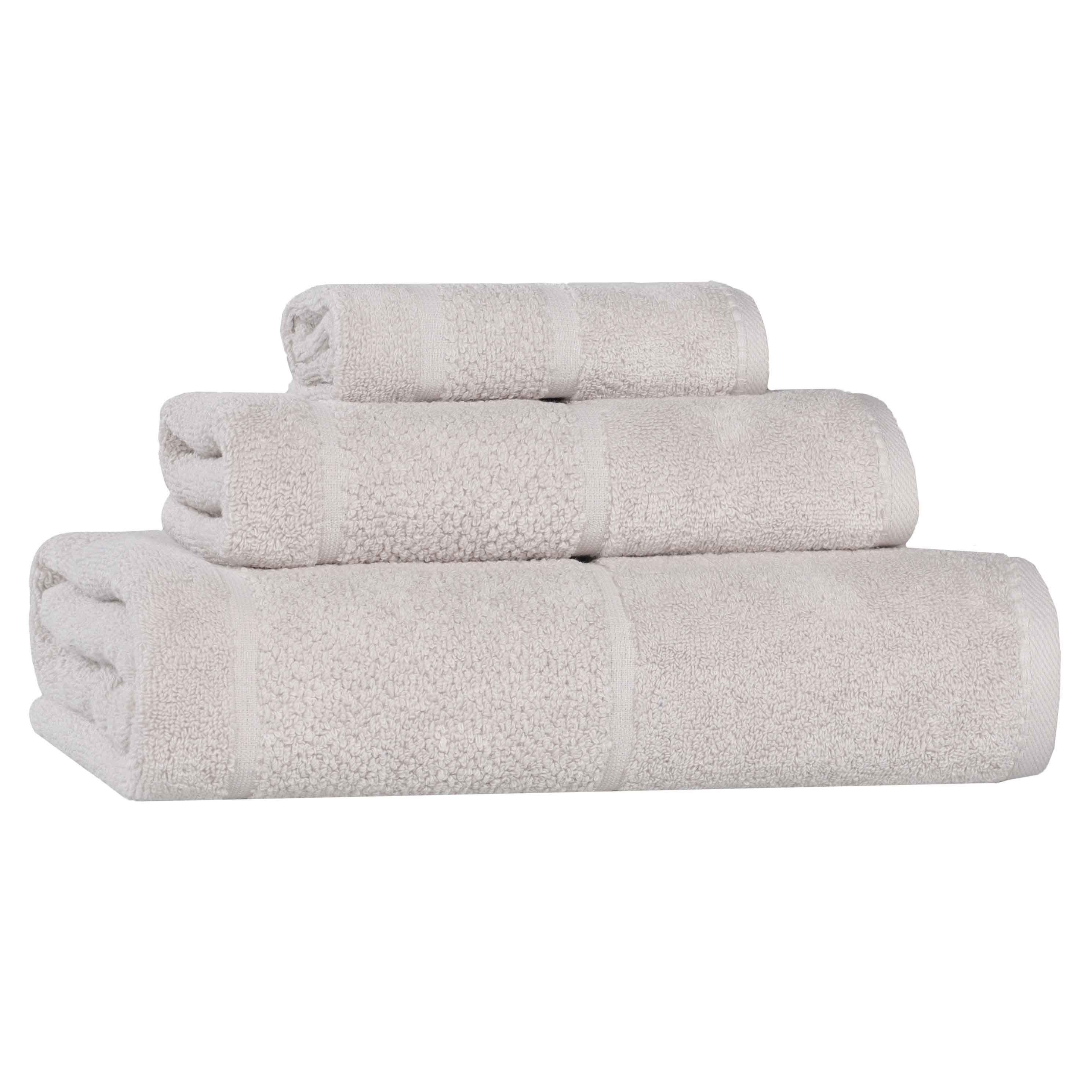 Premium 3-Piece Cotton Towel Set with Broad Border - Soft, Absorbent & Stylish for Bath, Spa & Home Decor - Mile Smart Twist Collection