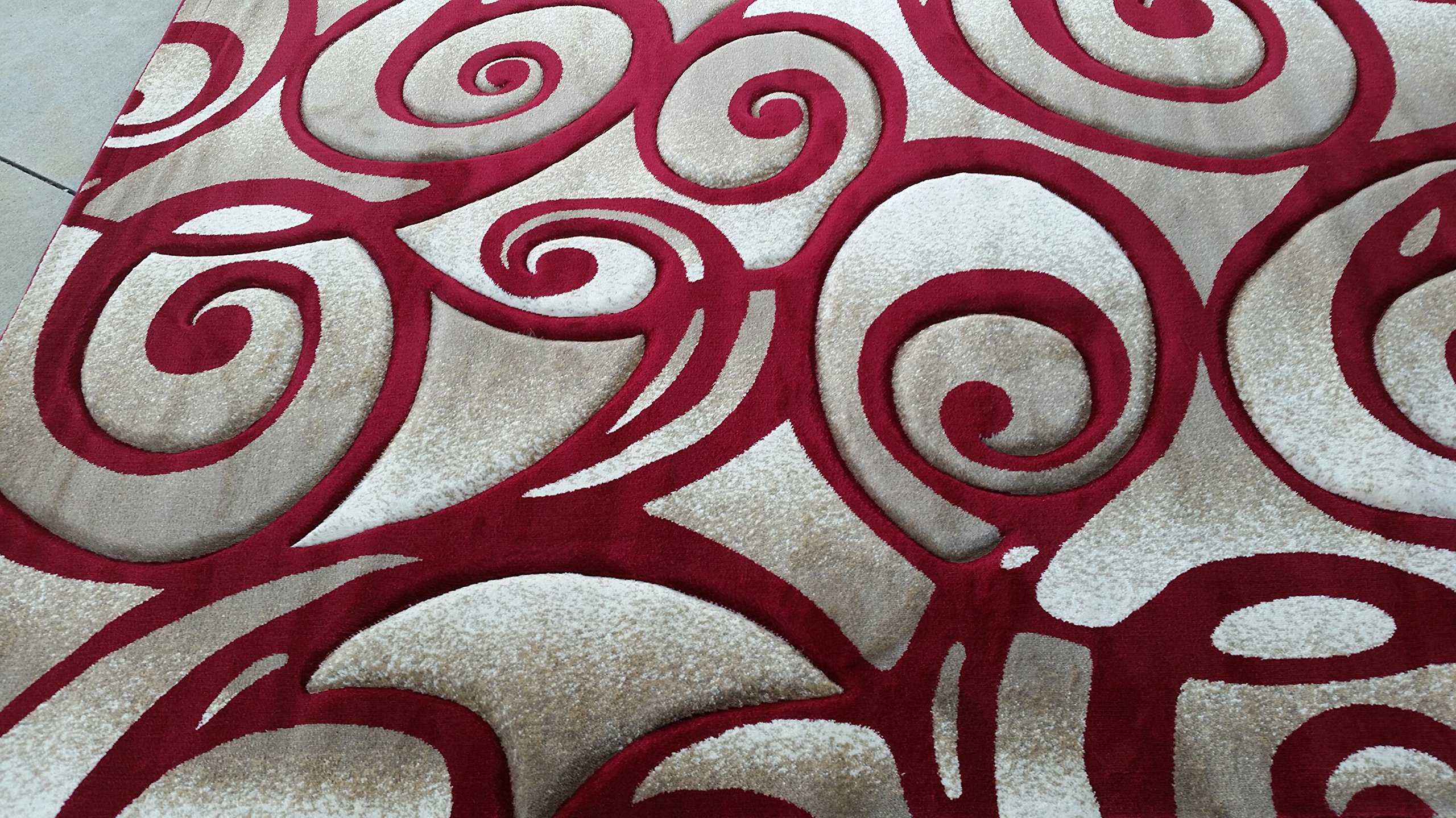 Modern Abstract Sculpture Area Rug - Red 5'2