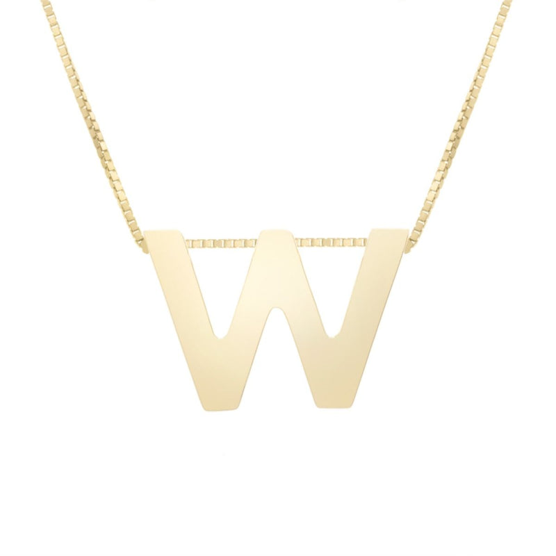 14K Gold Block Letter Initial Necklace - Personalized Monogram Pendant for Women - Perfect for Birthdays, Anniversaries & Gifts