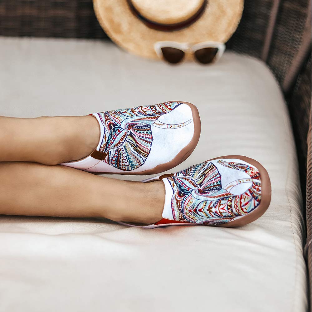 UIN Women's Art Travel Slip-On Shoes - Lightweight Breathable Casual Loafers for Walking, Work & Travel | Comfortable Flats for Women | Perfect for Office, Commuting & Vacation