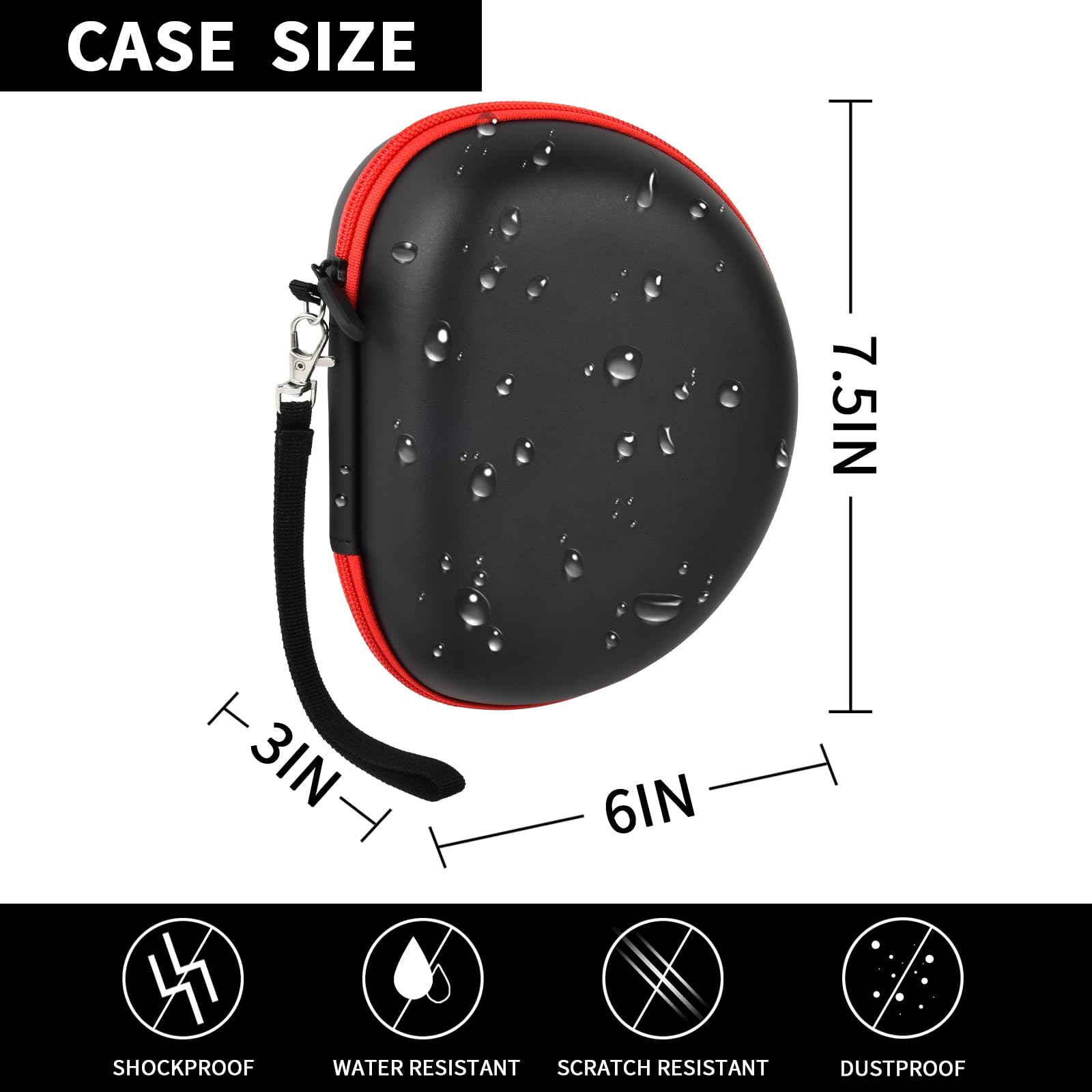 Universal Headphone Case for Beats Solo 4, TOZO HT2, Glynzak, Beats Studio Pro, Solo3 & Studio3 - Foldable Protective Cover for Bluetooth Wireless Headphones (Extra Large, Black) - Perfect for Travel, Gym & Daily Storage