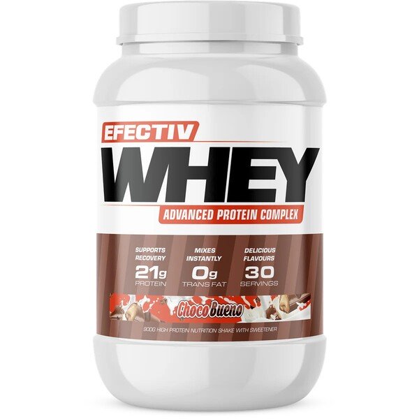 Efectiv Nutrition Whey Protein Powder - Chocolate Flavor, 900g for Muscle Recovery & Post-Workout Shakes | Gym Supplements & Healthy Lifestyle