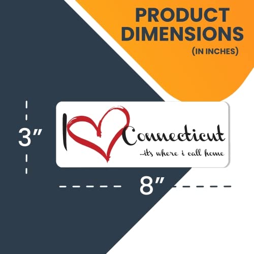 Connecticut State Pride Car Magnet - Heavy Duty 3x8 Inch Decal for Cars, Trucks & SUVs | Show Your Love for CT | Perfect for Travel, Commuting & State Pride Display
