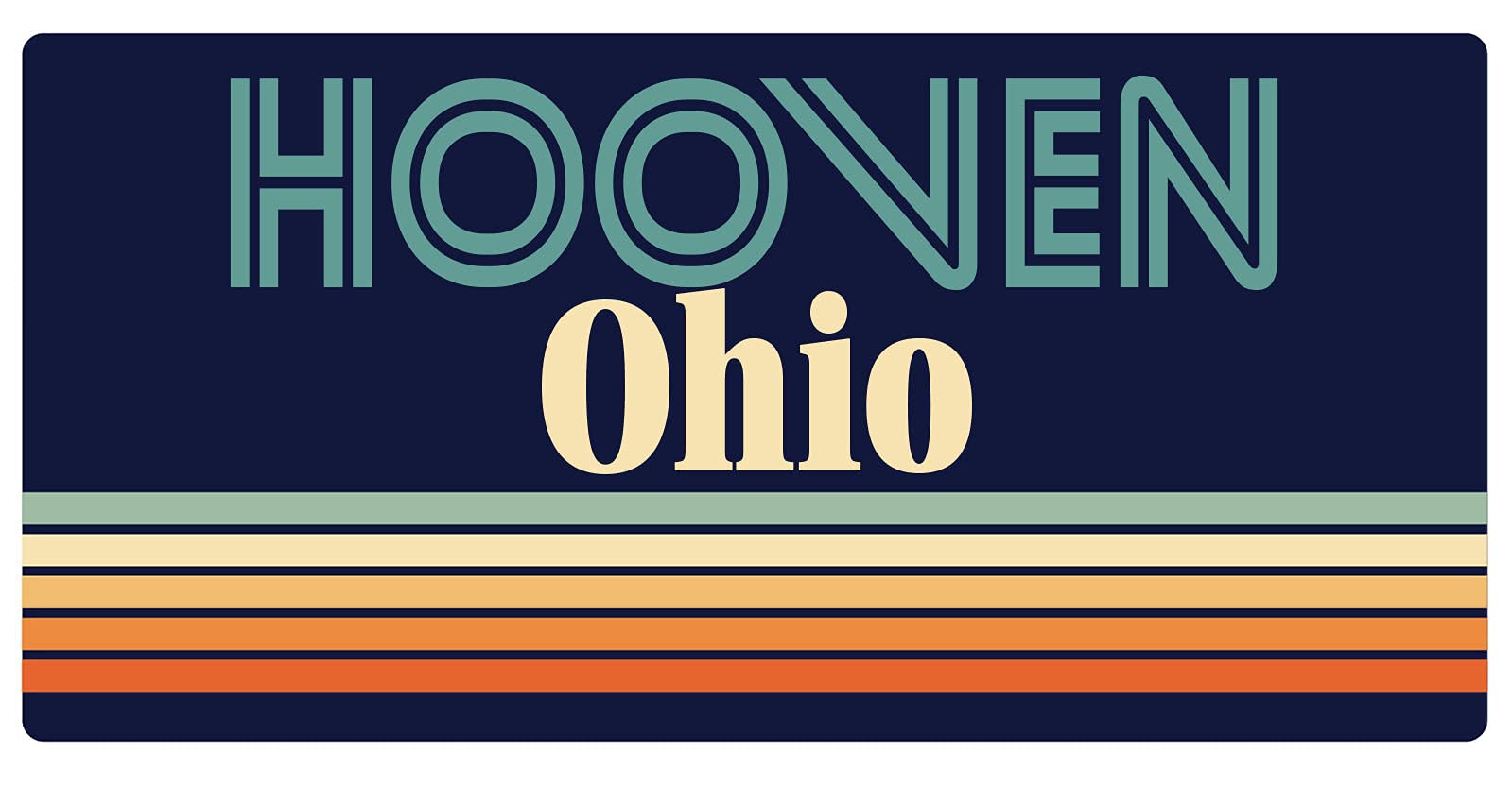Hooven Ohio 5 x 2.5-Inch Retro Fridge Magnet - Vintage Style Decorative Refrigerator Magnet for Home, Office & Dorm Room Decor