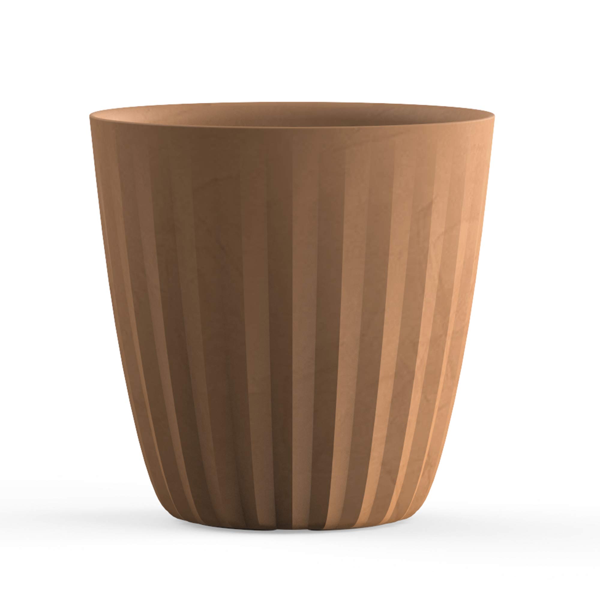 Crescent Garden Pleat Planter - Large 23-Inch Tall Outdoor Flower Pot in Weathered Terracotta | Perfect for Patio, Garden & Home Decor Planting