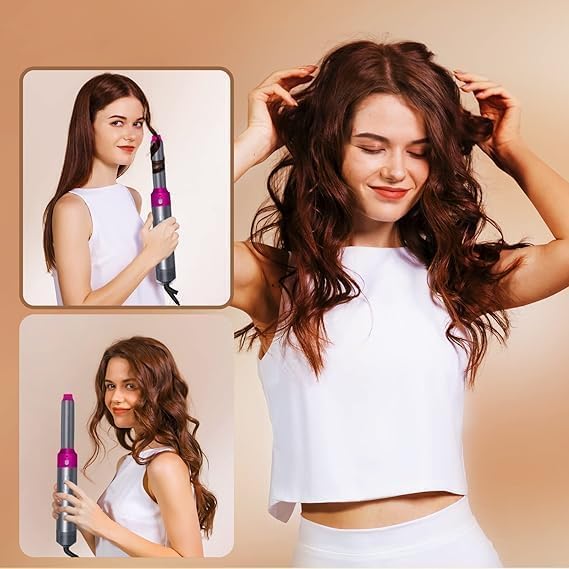 MORESOON 5-in-1 Hair Dryer Brush Set with Detachable Blow Dryer, Negative Ion Technology for Frizz-Free Styling | Hot Air Brush, Volumizer & Thermal Curler for Salon-Quality Blowouts at Home | Perfect for Daily Styling, Travel & Professional Use