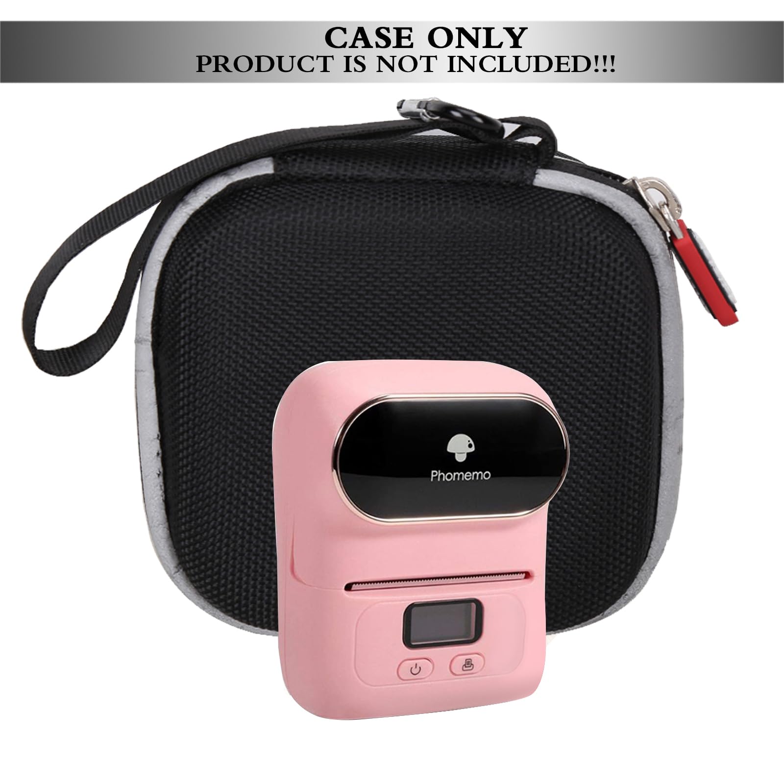Phomemo M110 M110S M02 M02S Label Printer Hard EVA Storage Case - Portable Mini Bluetooth Thermal Label Maker Protective Cover for Home Office Shipping Packaging