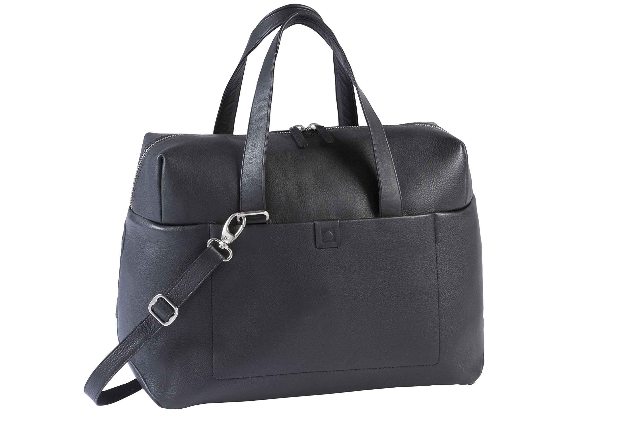 Delsey Pernety Weekend Tote Bag for Women & Men - Stylish Black Carry-On Luggage for Travel, Gym, Work & Weekend Getaways | Durable Nylon Fabric with Multiple Pockets