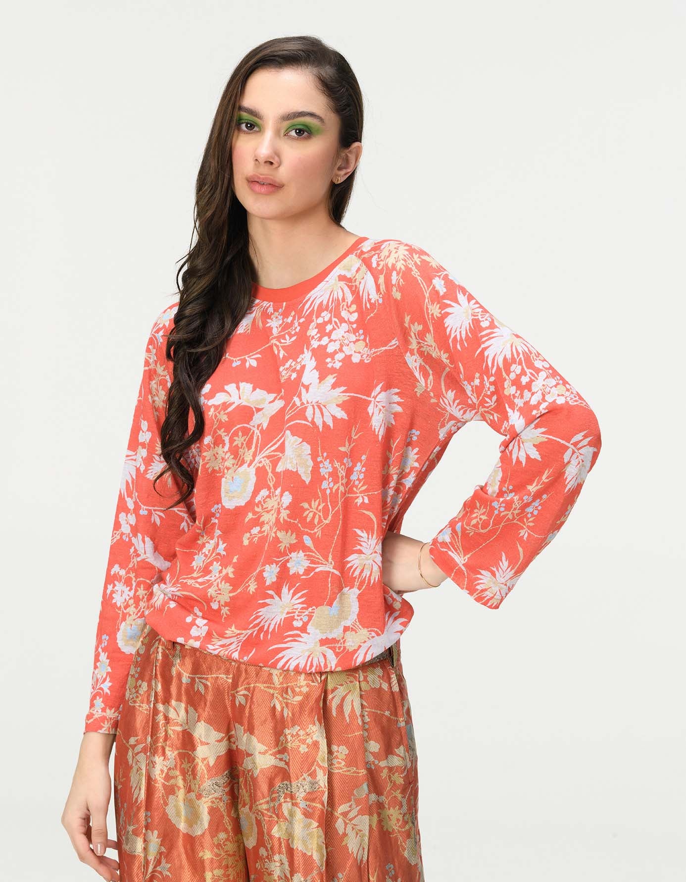 Premium Red Linen Jersey Long Sleeve T-Shirt for Men & Women - Comfortable Casual Wear for Everyday Outfits and Layering