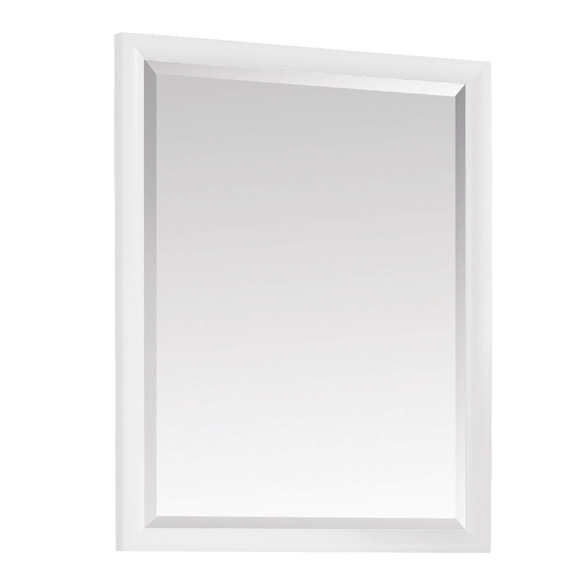 24 Inch White Rectangular Wall Mirror - Modern Home Decor for Bathroom, Bedroom & Entryway