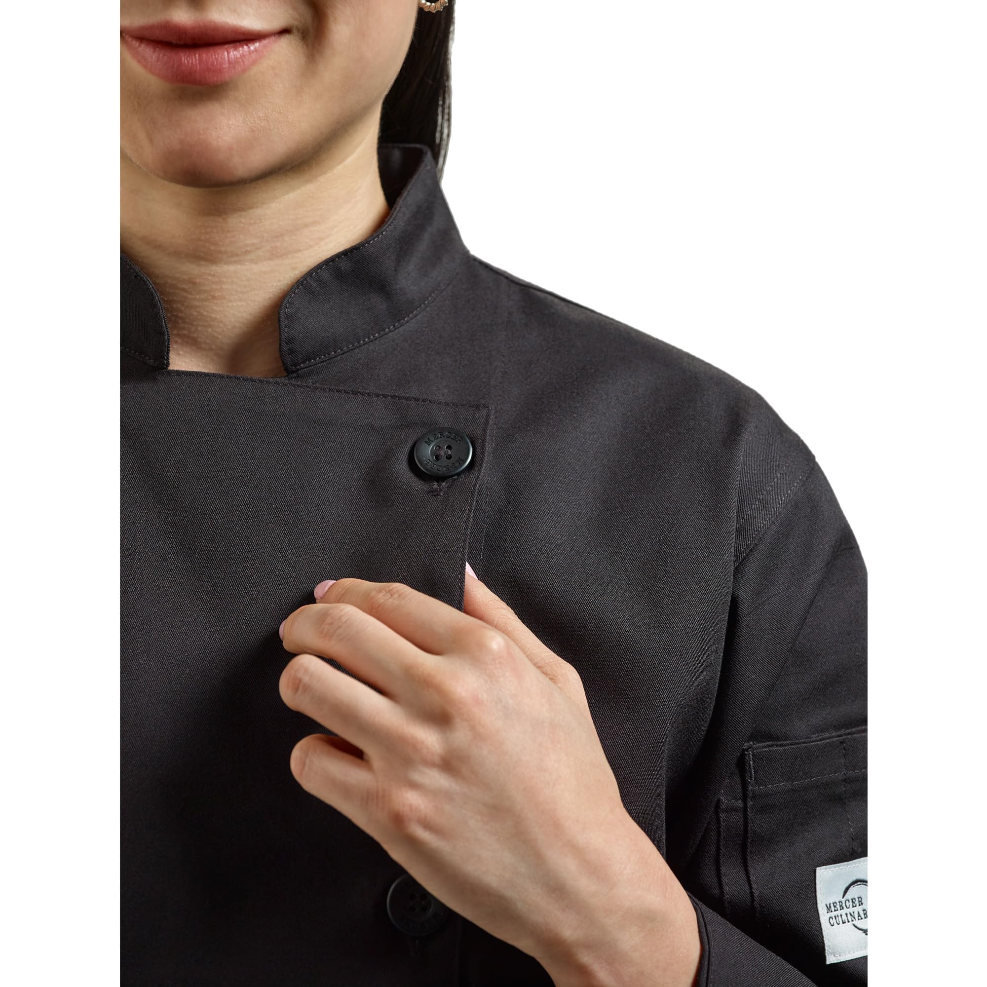 Mercer Culinary Genesis Women's Chef Jacket with Traditional Buttons - White, Large | Professional Kitchen Apparel for Cooking, Baking & Culinary Arts