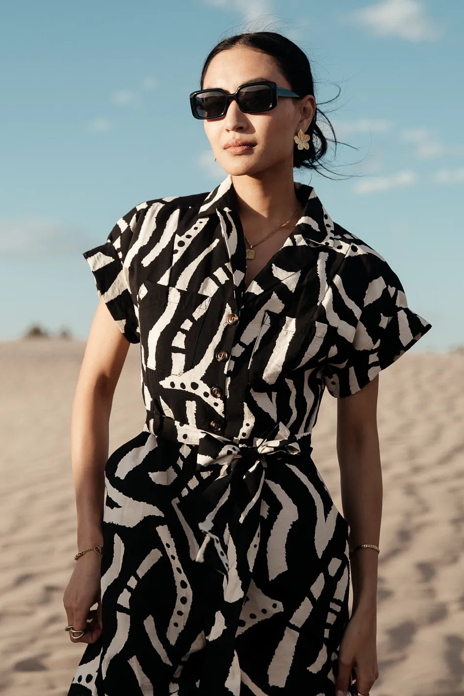 Luca Abstract Print Jumpsuit for Women - Stylish One Piece Romper with Unique Pattern | Perfect for Summer Outfits, Beach Vacations & Casual Wear