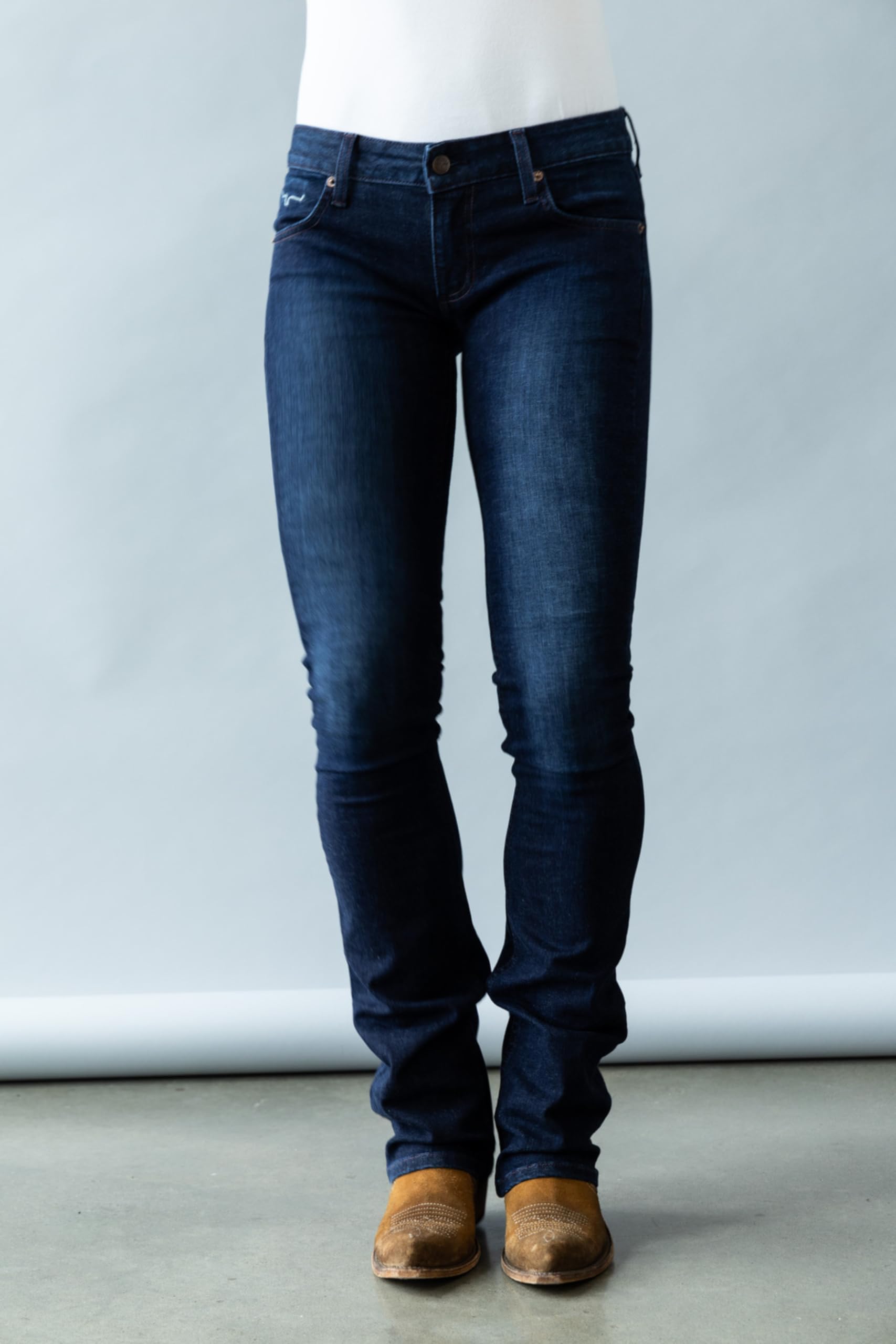 Kimes Ranch Women's Audrey Casual Western Low Rise Bootcut Jeans - Dark Wash Denim, Fitted Waist & Thigh, Modest Fit for Everyday Wear, Work & Country Style Outfits