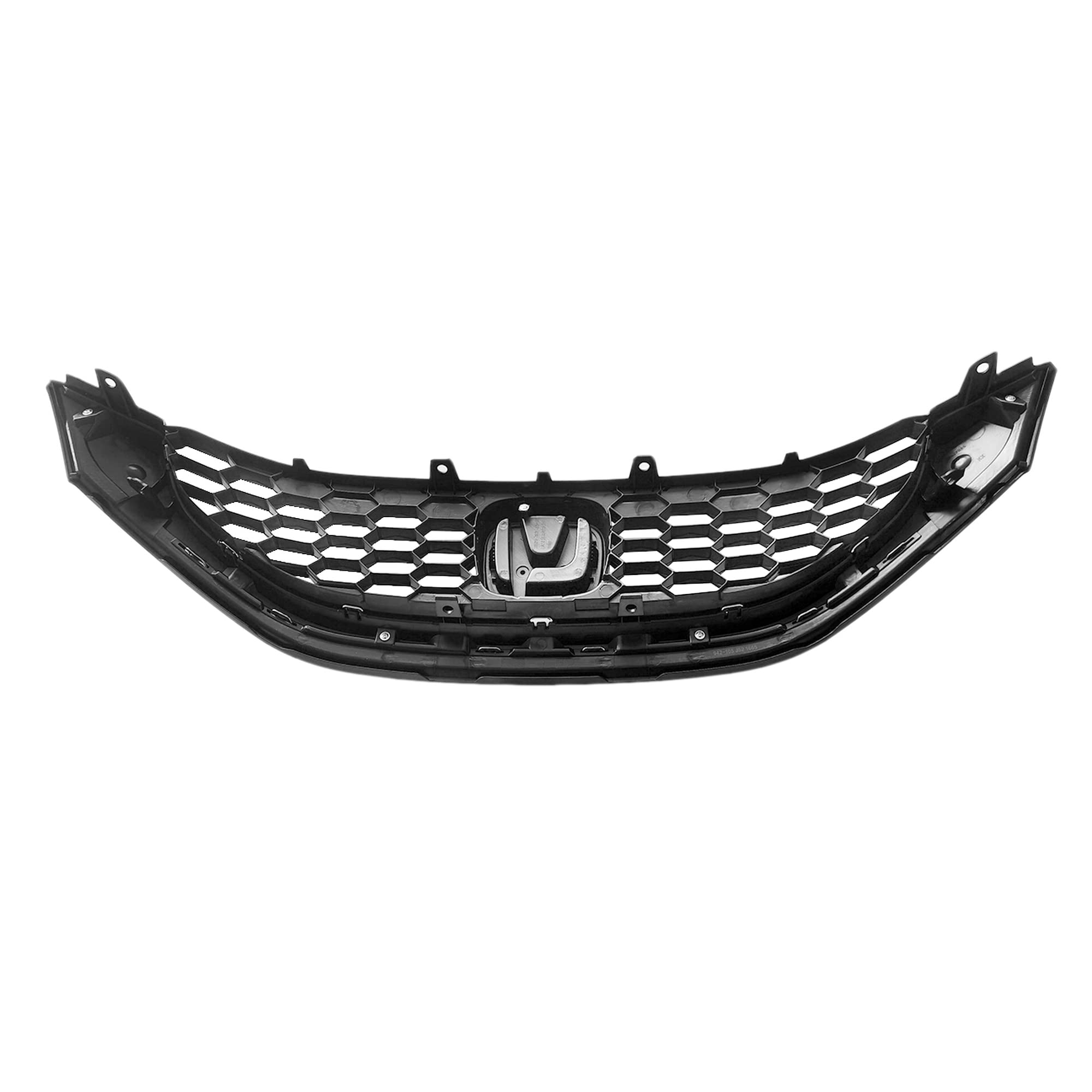 PartsFlow Front Bumper Grille Black with Chrome Honeycomb Grill - Compatible with 2013-2015 Honda Civic Sedan & Coupe | Durable Replacement for Enhanced Vehicle Style & Protection