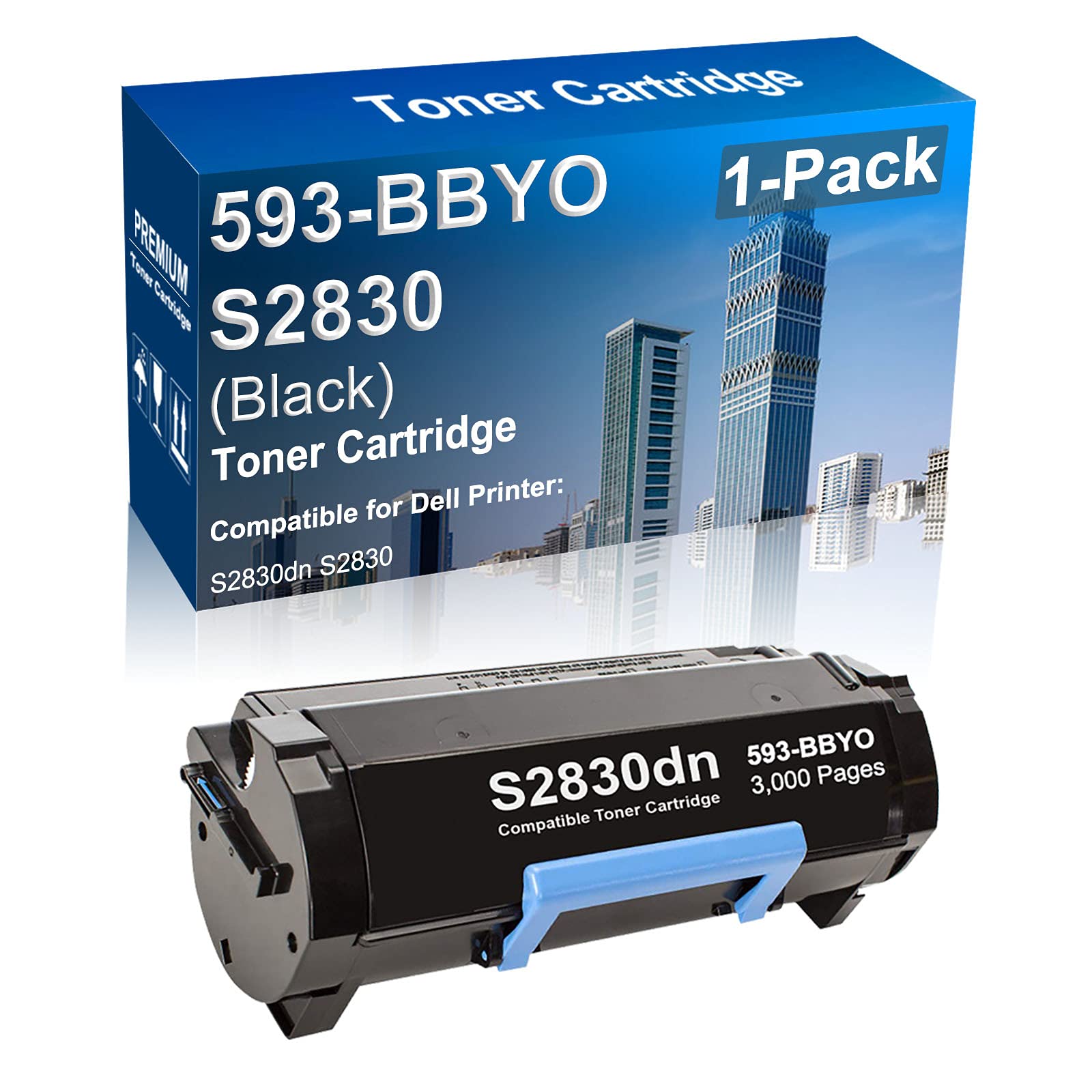 High Capacity Black Replacement Toner Cartridge for Dell S2830dn/S2830 Printer - Compatible with Dell 593-BBYO, FR3HY, TC2RH Models - Ideal for Office & Home Laser Printing Needs