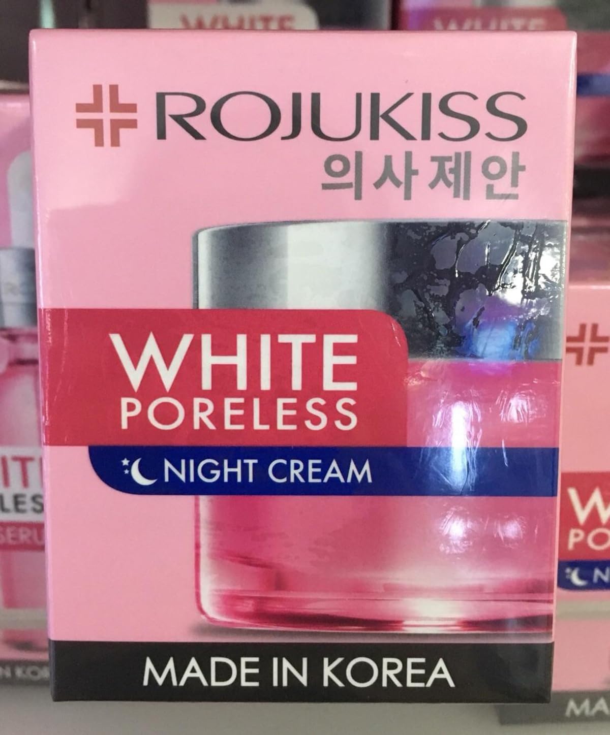 Rojukiss White Poreless Night Cream 45ml (3-Pack) - Korean Moisturizing & Nourishing Skin Care for Dry Skin | Perfect for Nighttime Routine & Pore Minimizing | Includes Free Tomato Facial Mask