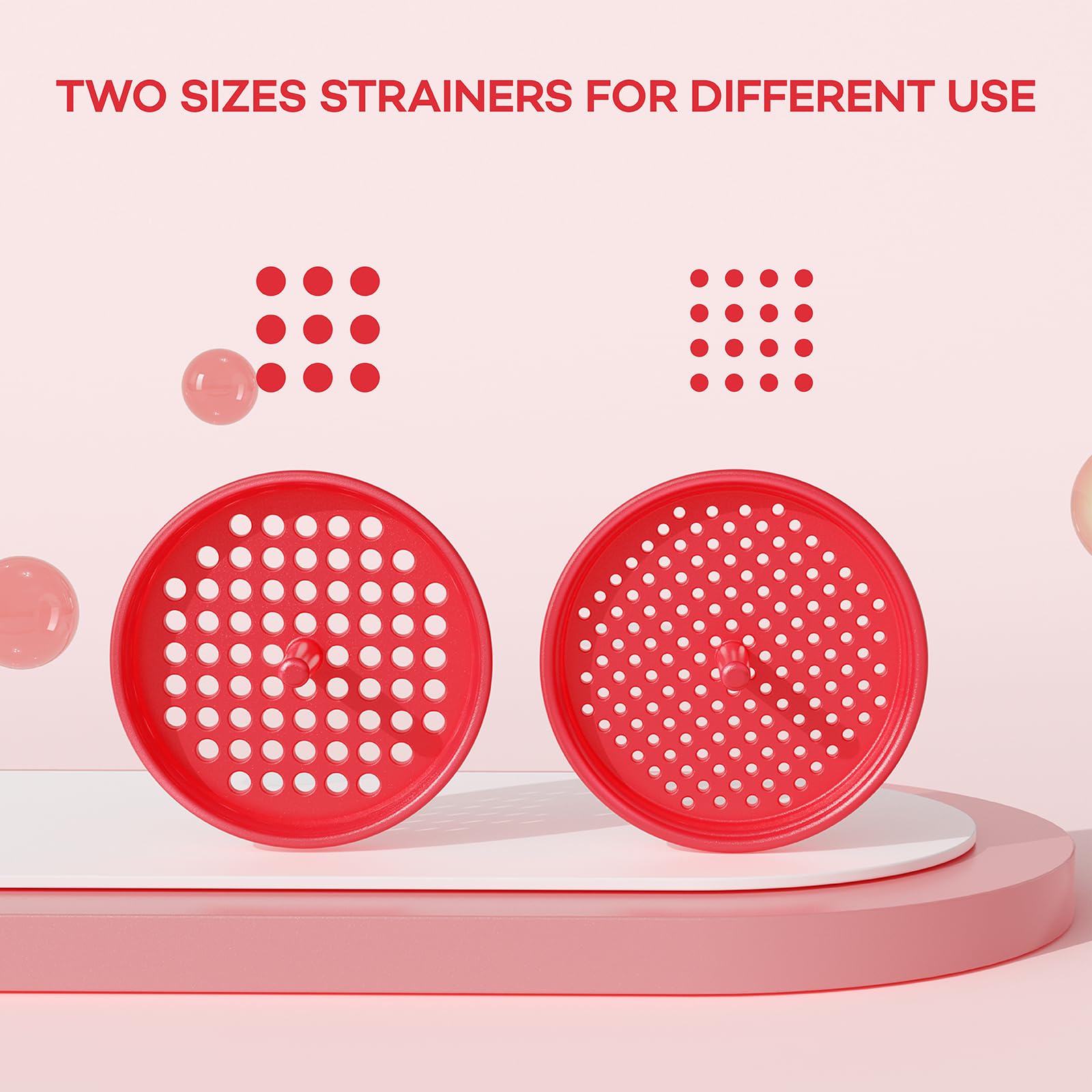 Wide Mouth Multi-Purpose Kitchen Funnel Set - 4 Size Food Grade Plastic Canning Funnels with 2 Strainers for Bottles, Jars & Bags (Red) - Perfect for Home Canning, Cooking Oil Transfer & DIY Projects