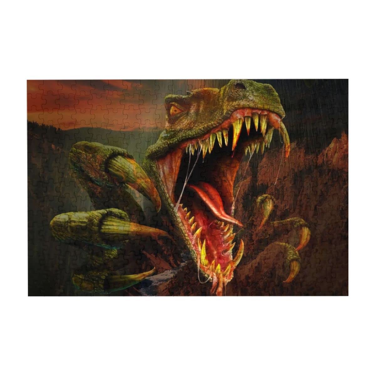 MGTHDS 300-Piece Dinosaur Jigsaw Puzzle - Velociraptor Educational Puzzle Toy for Adults & Kids | Premium Boxed Puzzle Set | Perfect Gift for Birthday, Classroom & Family Game Night