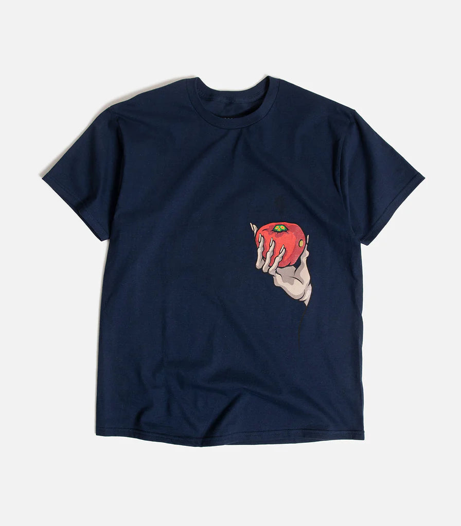 Strange Love Apple Graphic T-Shirt for Men & Women - Navy Blue Cotton Tee - Casual Streetwear for Daily Wear, Dates & Outings