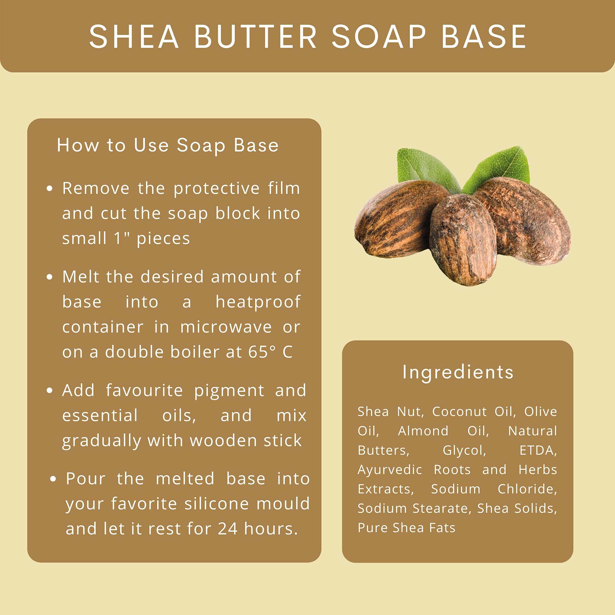 VEDANUM Shea Butter Soap Base with Milk Cream - 1KG Sulfate & Paraben Free Melt and Pour Soap Base for Smooth Skin | DIY Handmade Soap Making, Bath & Body Care, Gift Ideas