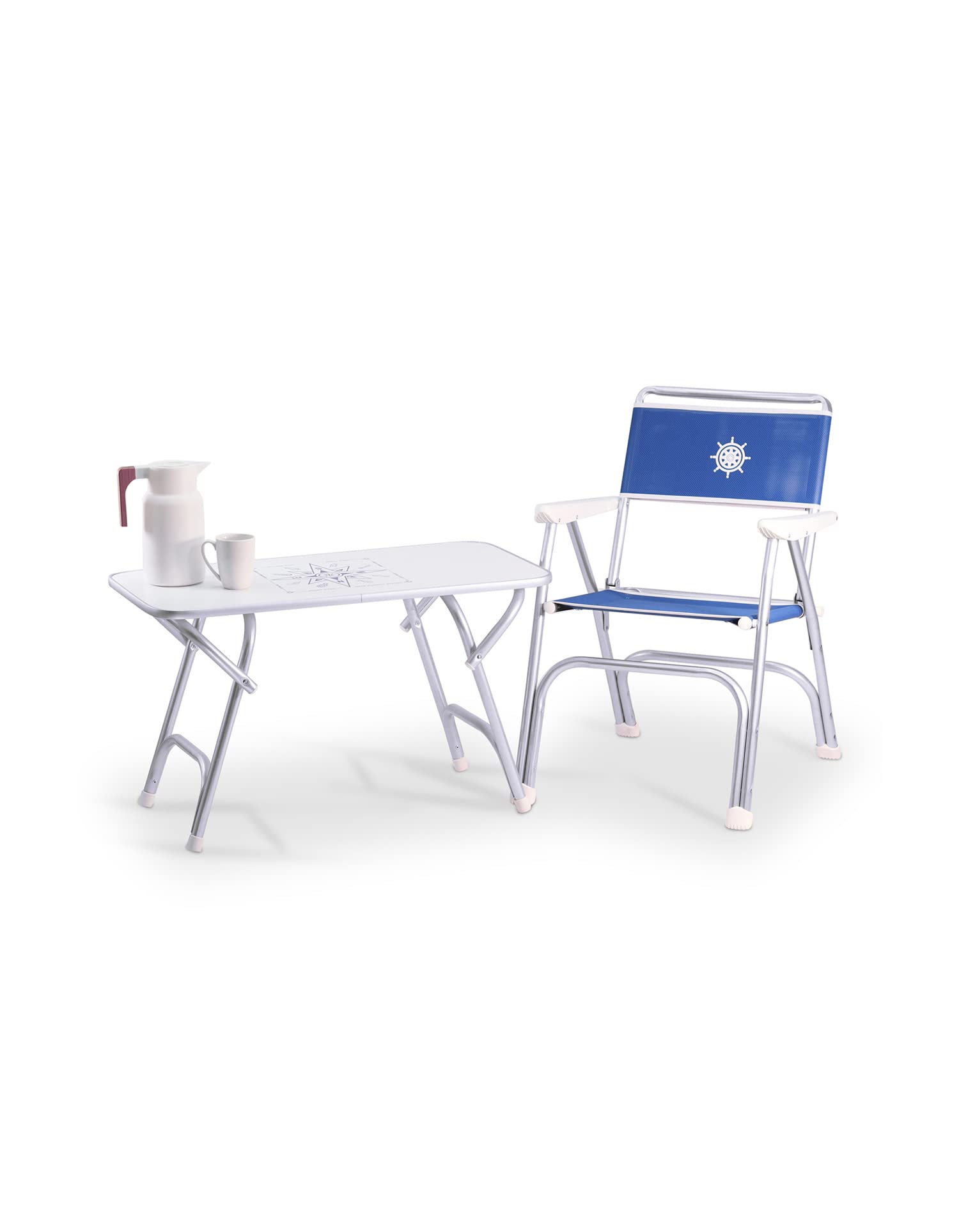FORMA MARINE Folding Boat Table - White Melamine Surface, 34.7