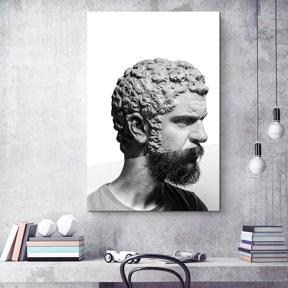 Classical Statue Giclee Canvas Wall Art - 32x48 Inches, Elegant Home Decor for Bedroom, Living Room, and House Interior Design