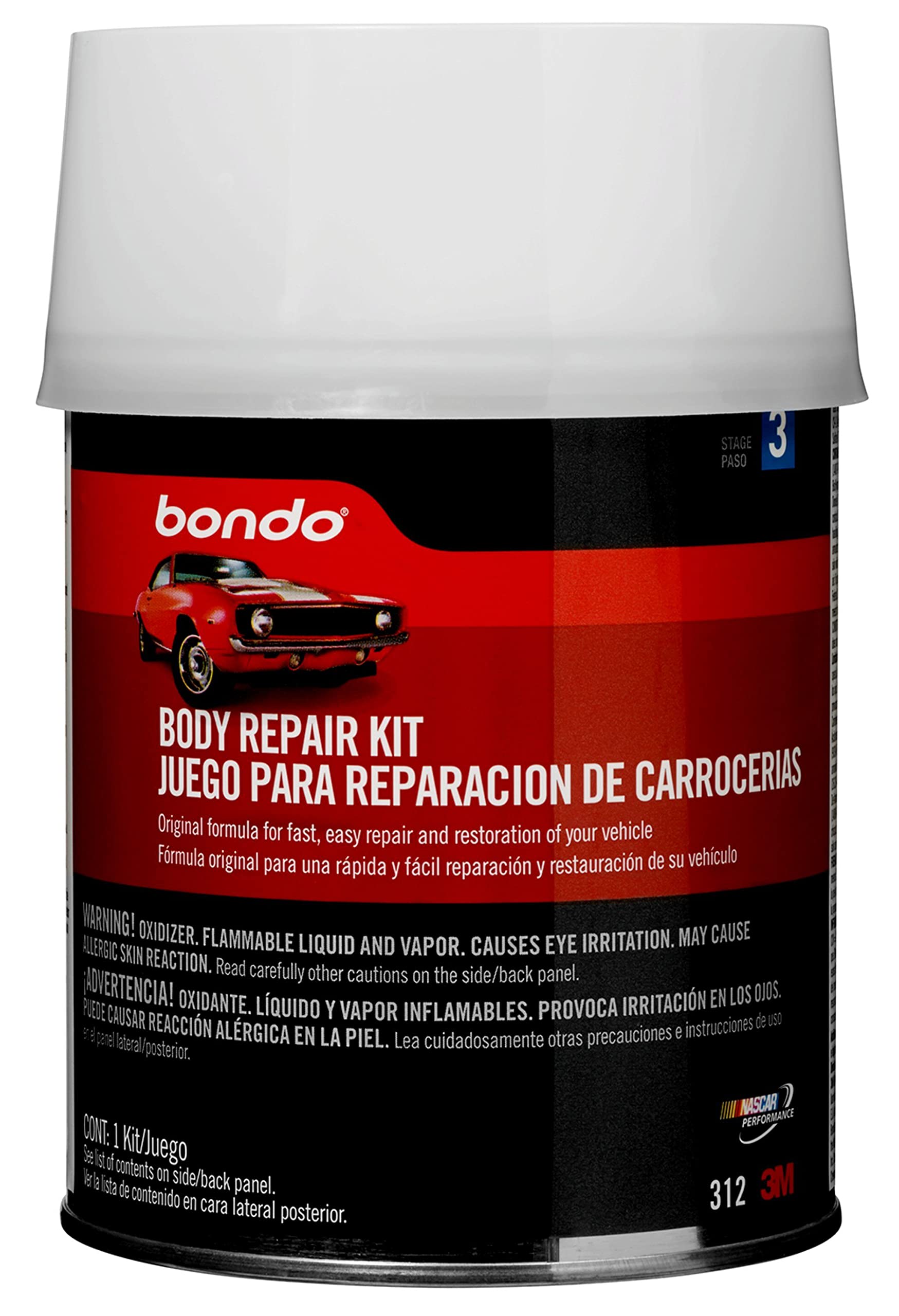 Bondo Auto Body Repair Kit 1 qt - Professional Car Dent & Scratch Repair for DIY Auto Body Work - Perfect for Home Garage & Collision Repair Shops