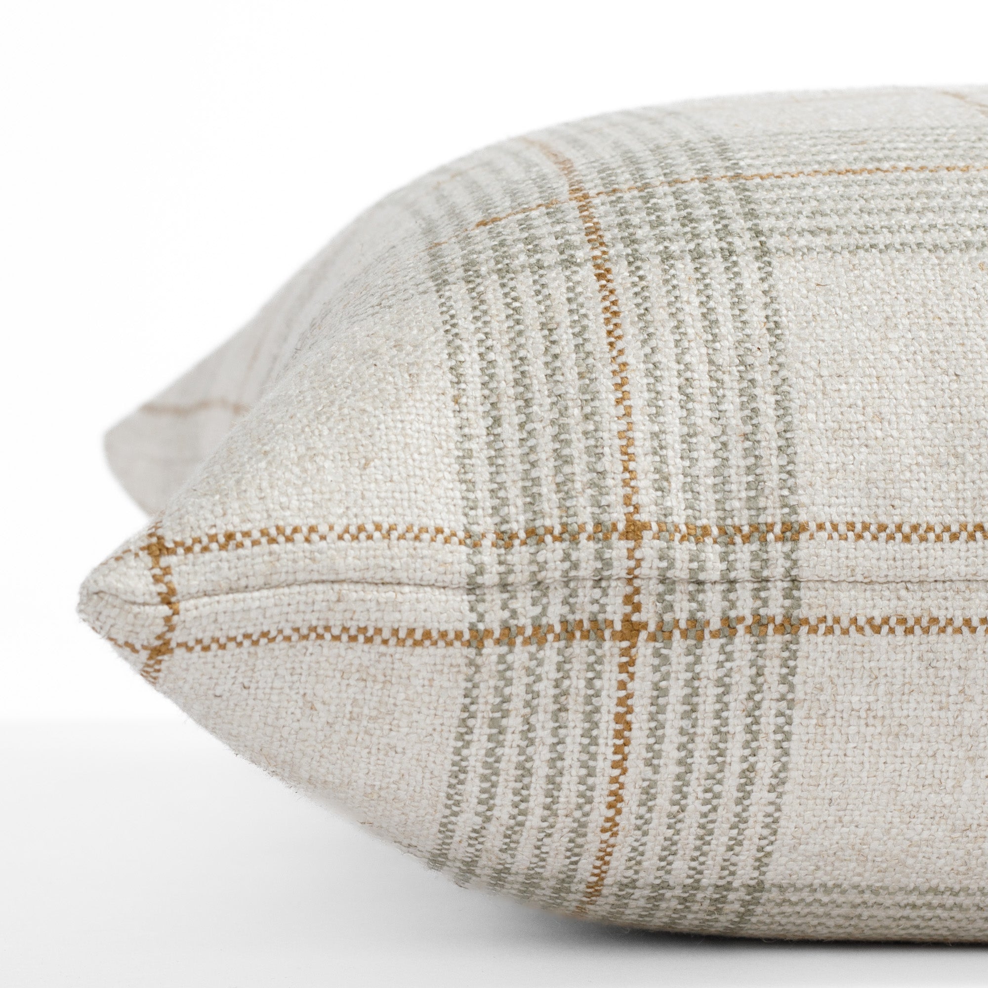 Cabot Plaid 20x20 Decorative Throw Pillow Cover - Sage Green Square Cushion for Sofa, Bed, Living Room & Home Decor