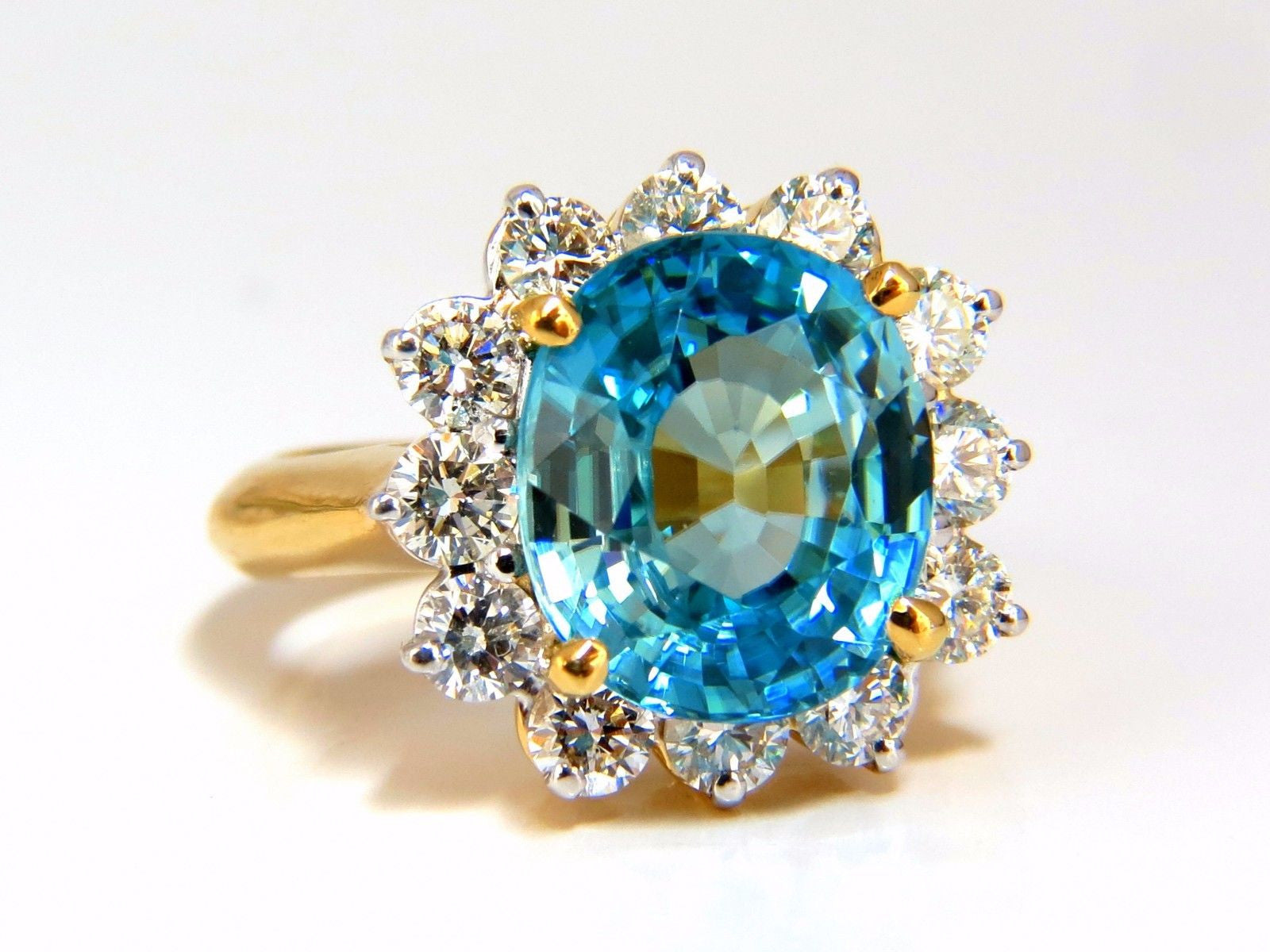 10.05ct Natural Blue Zircon Diamond Ring in 14kt Gold - Freedom Indigo Collection | Perfect for Engagement, Anniversary & Special Occasions