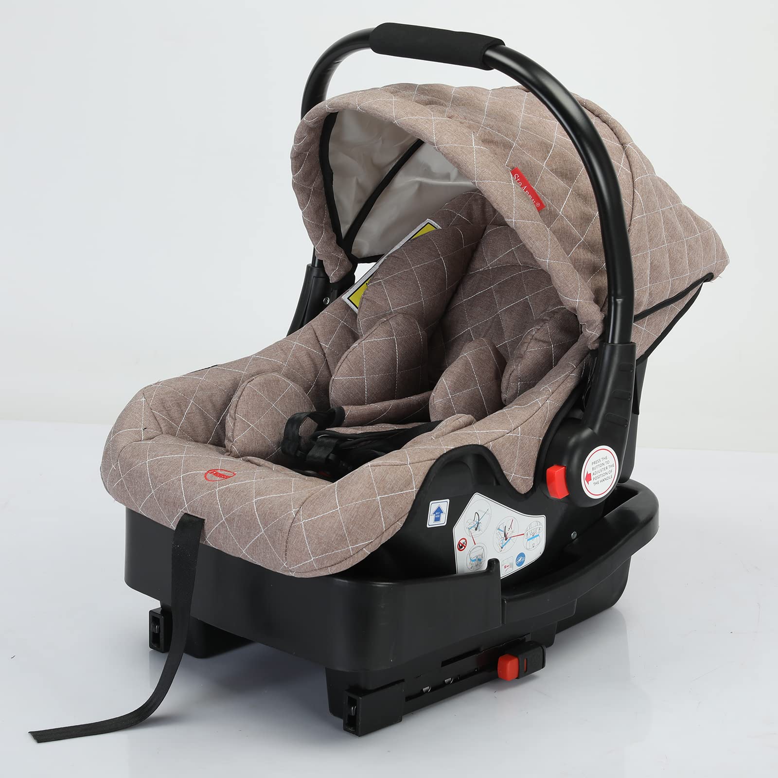 3 in 1 Convertible Baby Stroller Travel System - Reversible Infant Pushchair with Foldable Design & Luxury High Landscape Buggy for Newborns (UDV9-KHAKI with Base) | Perfect for Shopping, Travel & Outdoor Walks