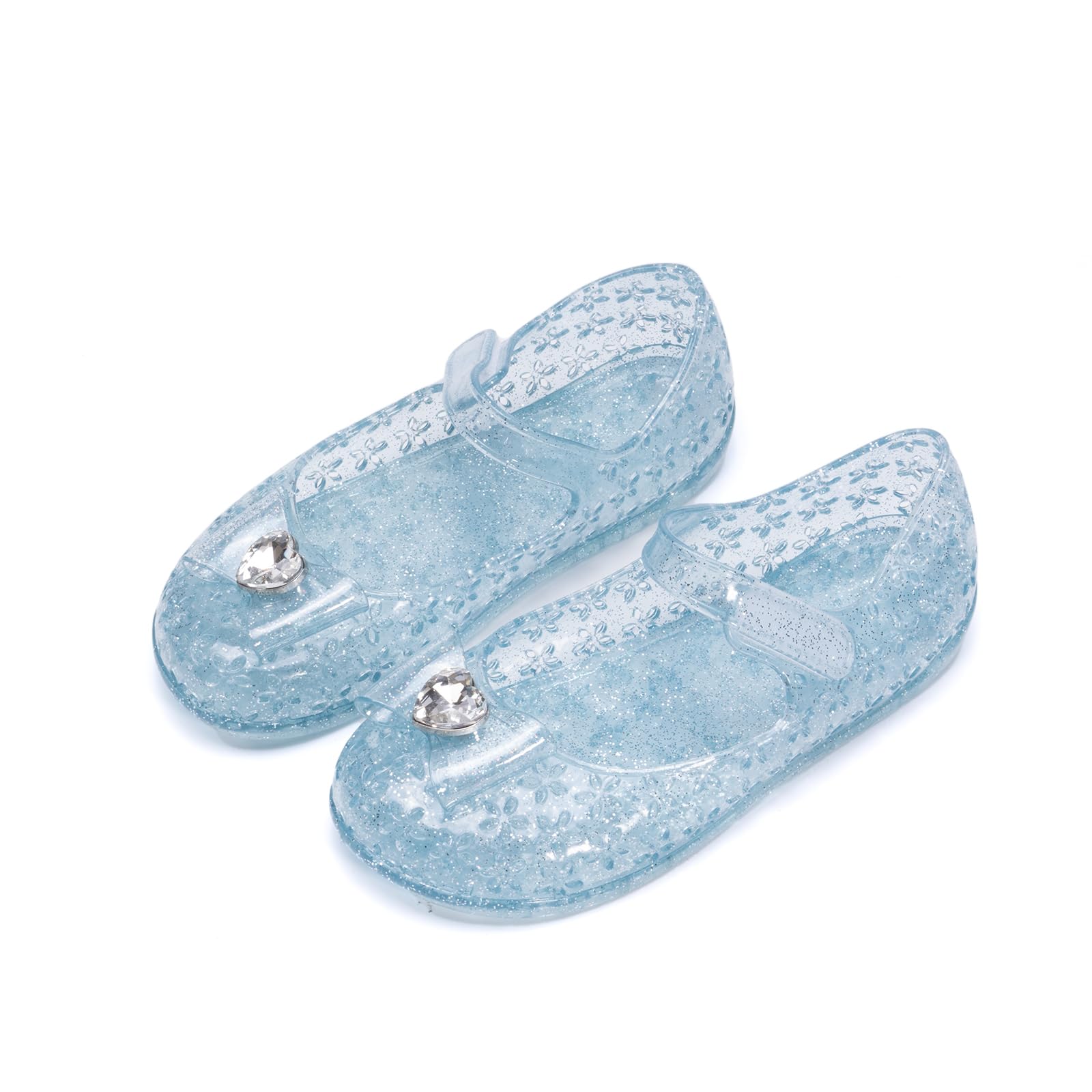 Frozen Elsa Sparkly Mary Jane Shoes for Girls - Princess Cosplay Dance Party Flats - Perfect for Halloween, Birthday Parties & Dress-Up Play