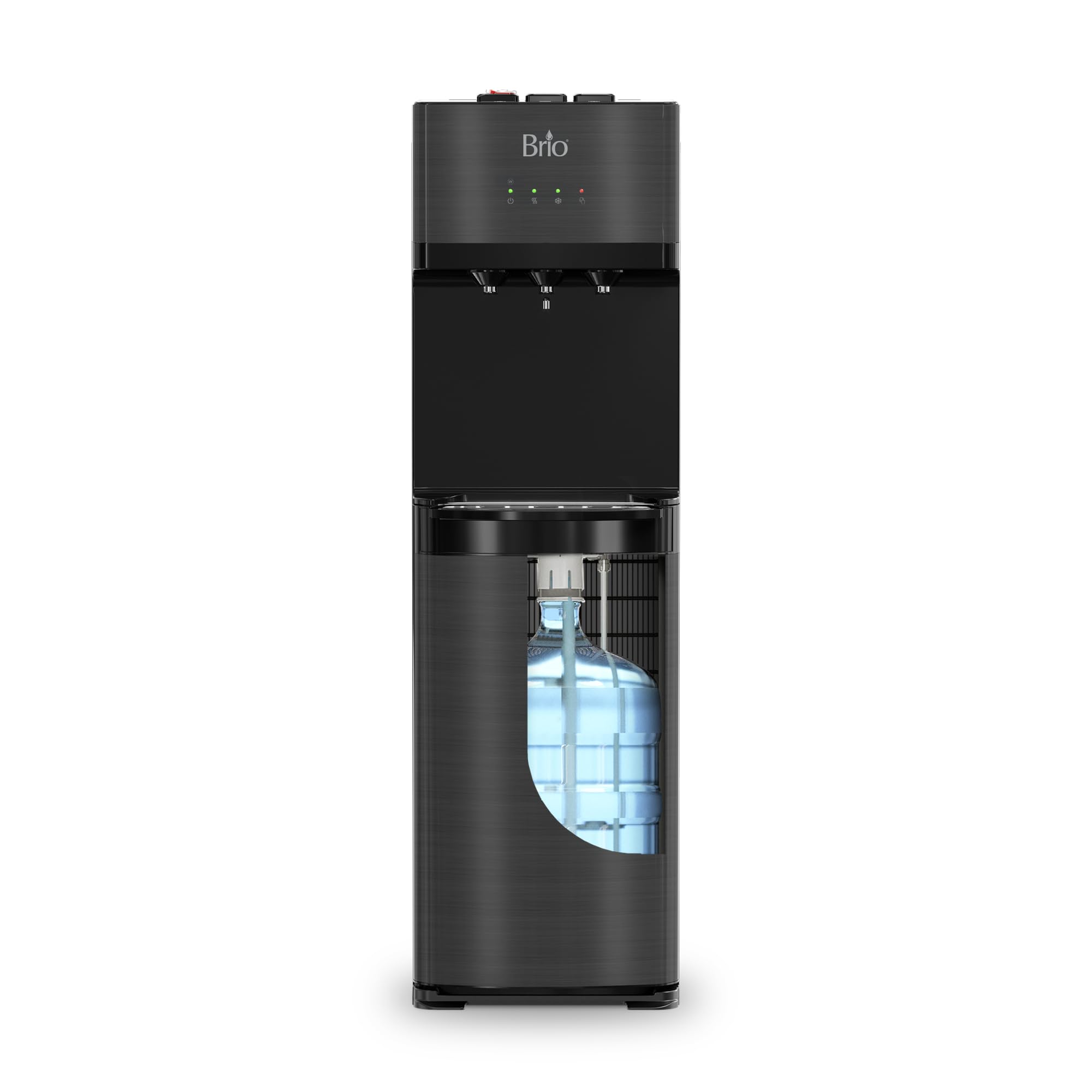 Brio Self-Cleaning Bottom Loading Water Cooler Dispenser - Black Stainless Steel - 3 Temperature Settings (Hot, Room & Cold) - Ideal for Home, Office & Kitchen Use